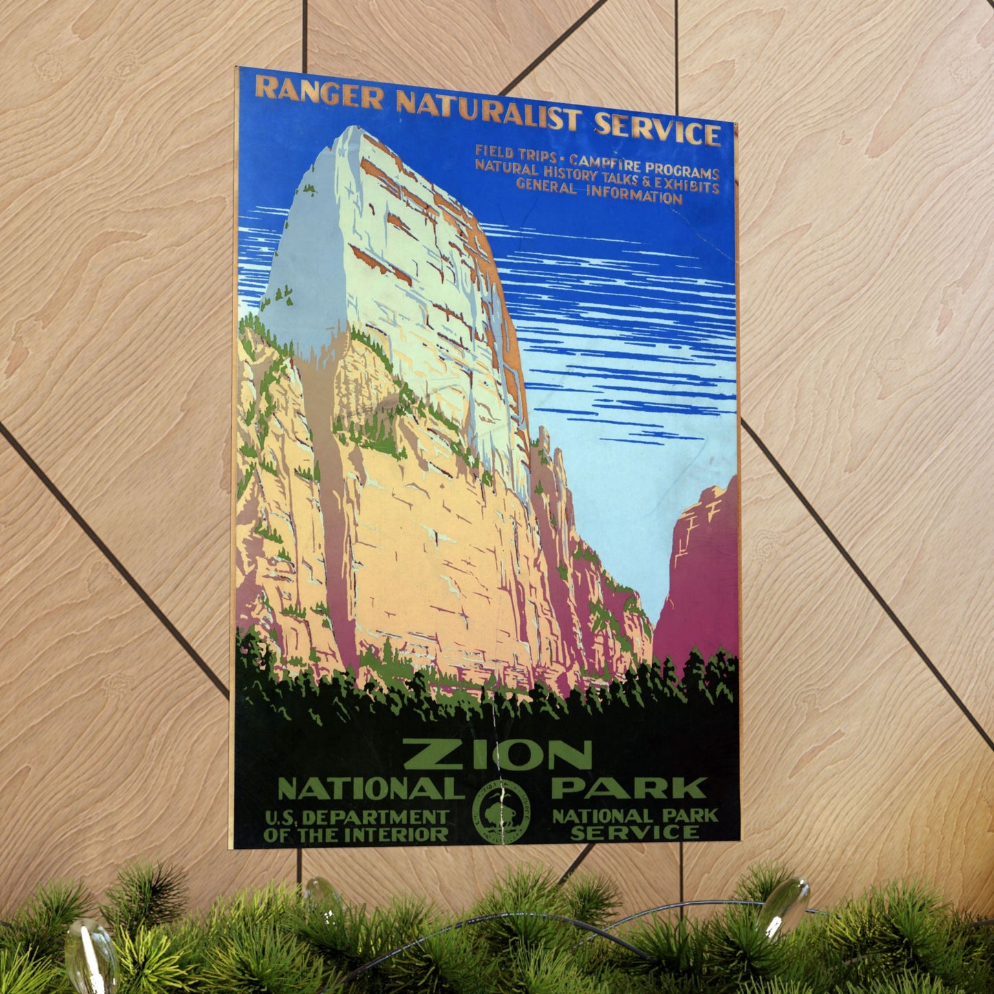 Zion National Park - WPA Travel Poster (c. 1938) - Wall Poster Print
