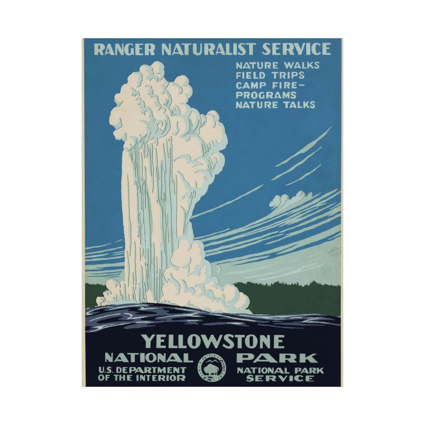 Yellowstone National Park WPA Poster - Vintage Americana Art - Wall Poster Print
