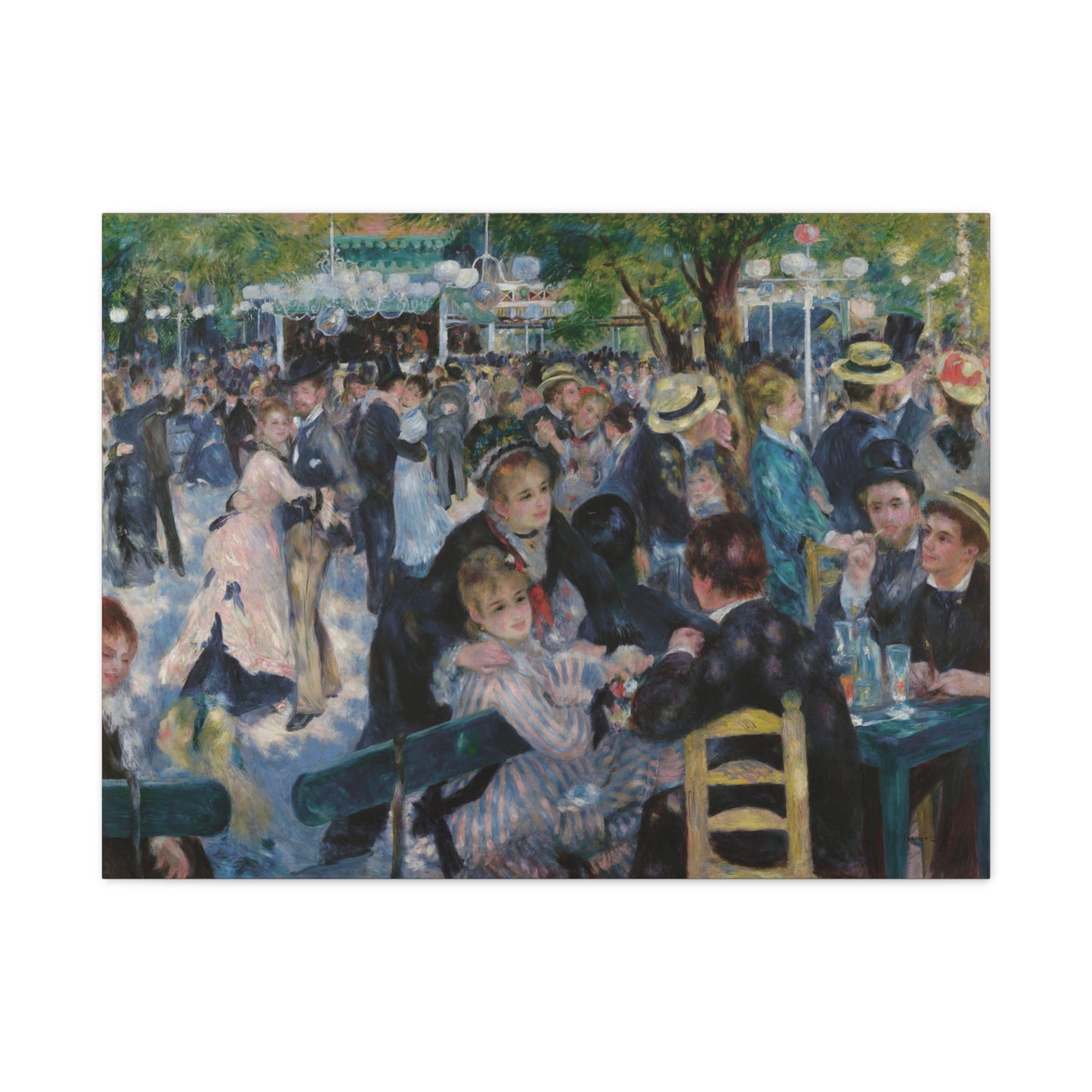 Dance at Le Moulin de la Galette (Bal du Moulin de la Galette) - Pierre-Auguste Renoir (1876) - Stretched Canvas Print