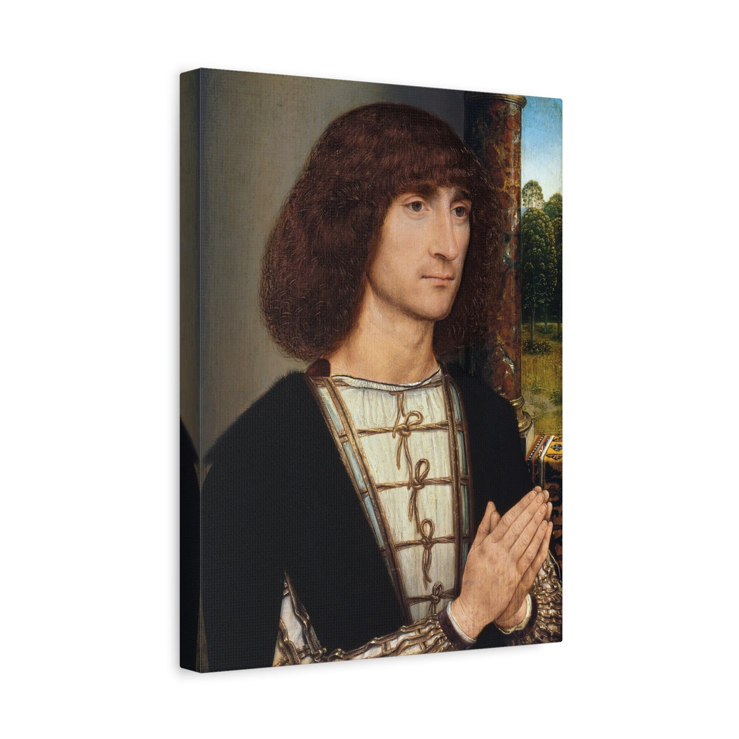 Portrait of a Young Man at Prayer - Hans Memling (c. 1485–1490) - Stretched Canvas Print