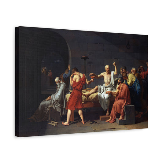 The Death of Socrates - Jacques-Louis David (1787) - Stretched Canvas Print