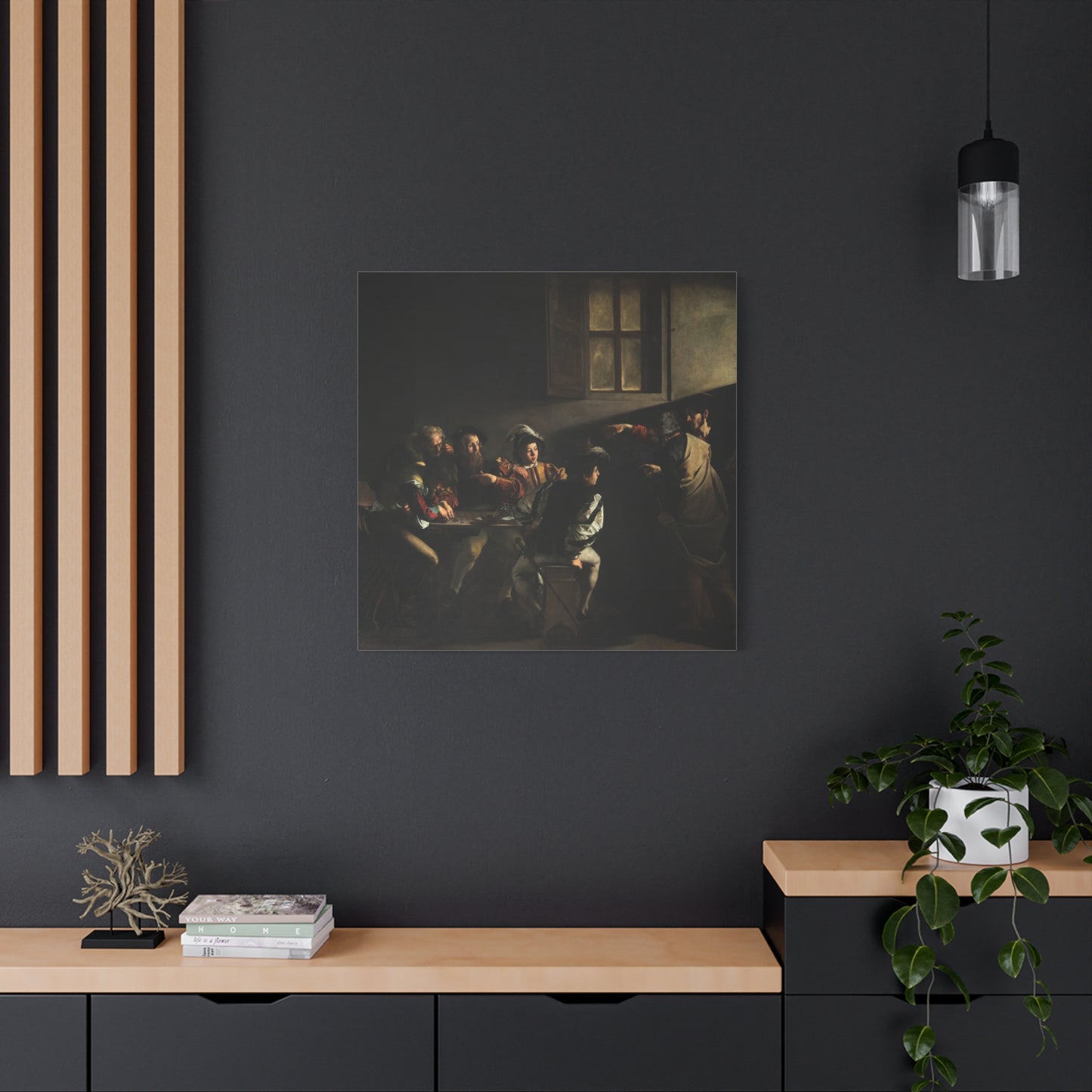 The Calling of Saint Matthew - Caravaggio (1599-1600) - Stretched Canvas Print