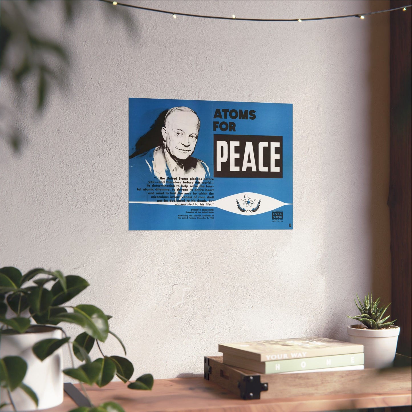 Atoms for Peace - 1950s Government Educational Art - Wall Poster Print