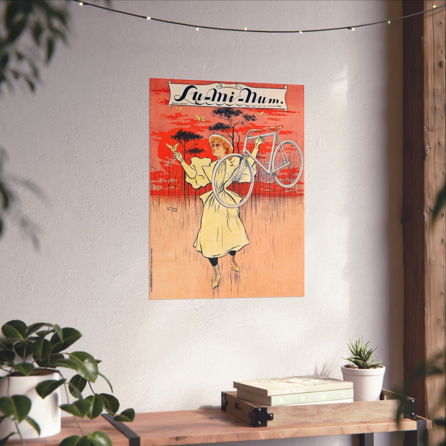 Lu-Mi-Num Bicycle ad - Charles Tichon (c. 1890s) - Wall Poster Print
