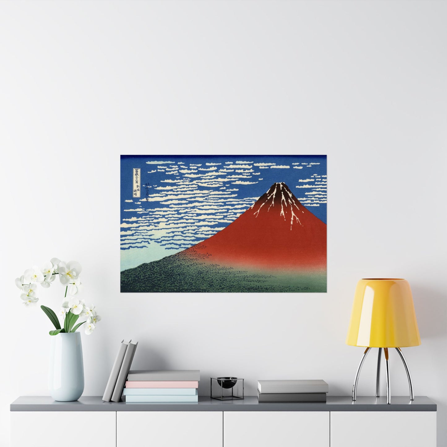 Red Fuji, South Wind Clear Sky (Thirty-Six Views of Mount Fuji) - Katsushika Hokusai - Wall Poster Print