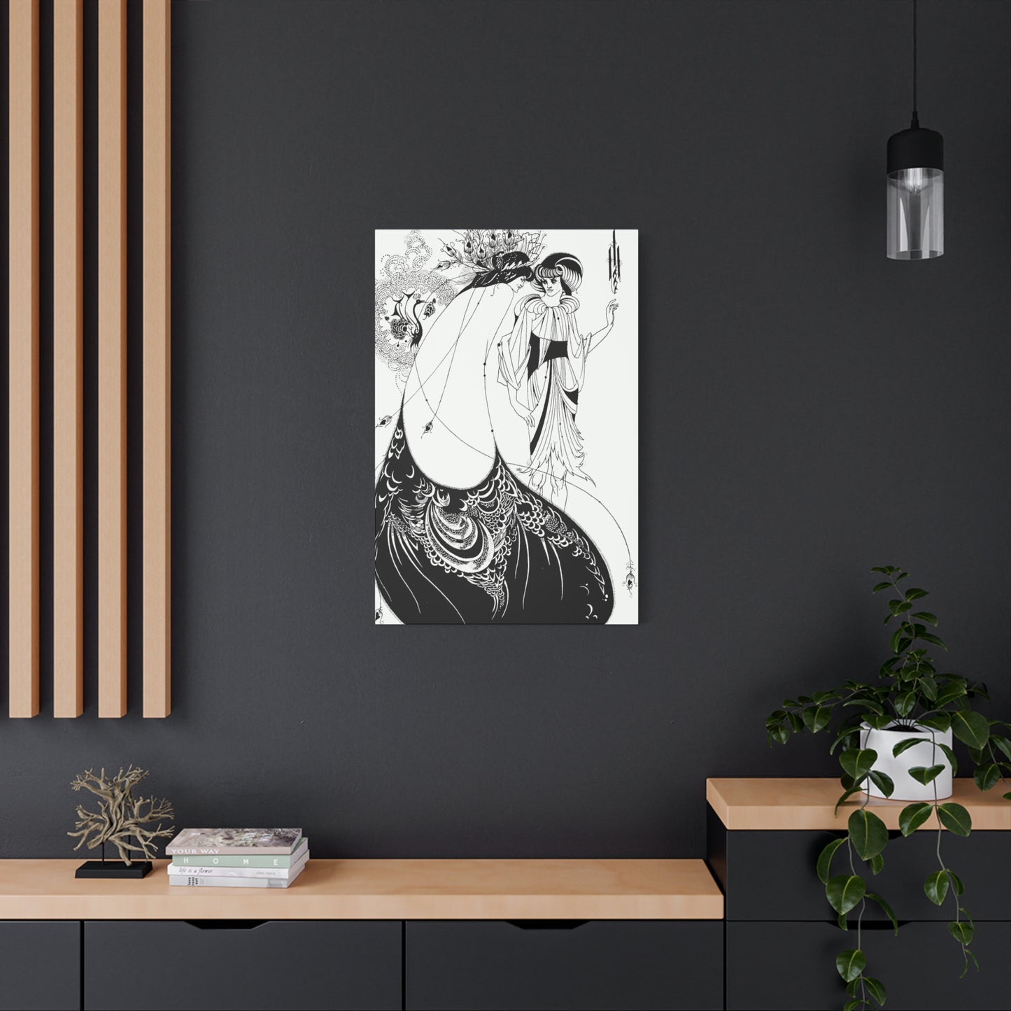 The Peacock Skirt - Aubrey Beardsley (1893) - Stretched Canvas Print