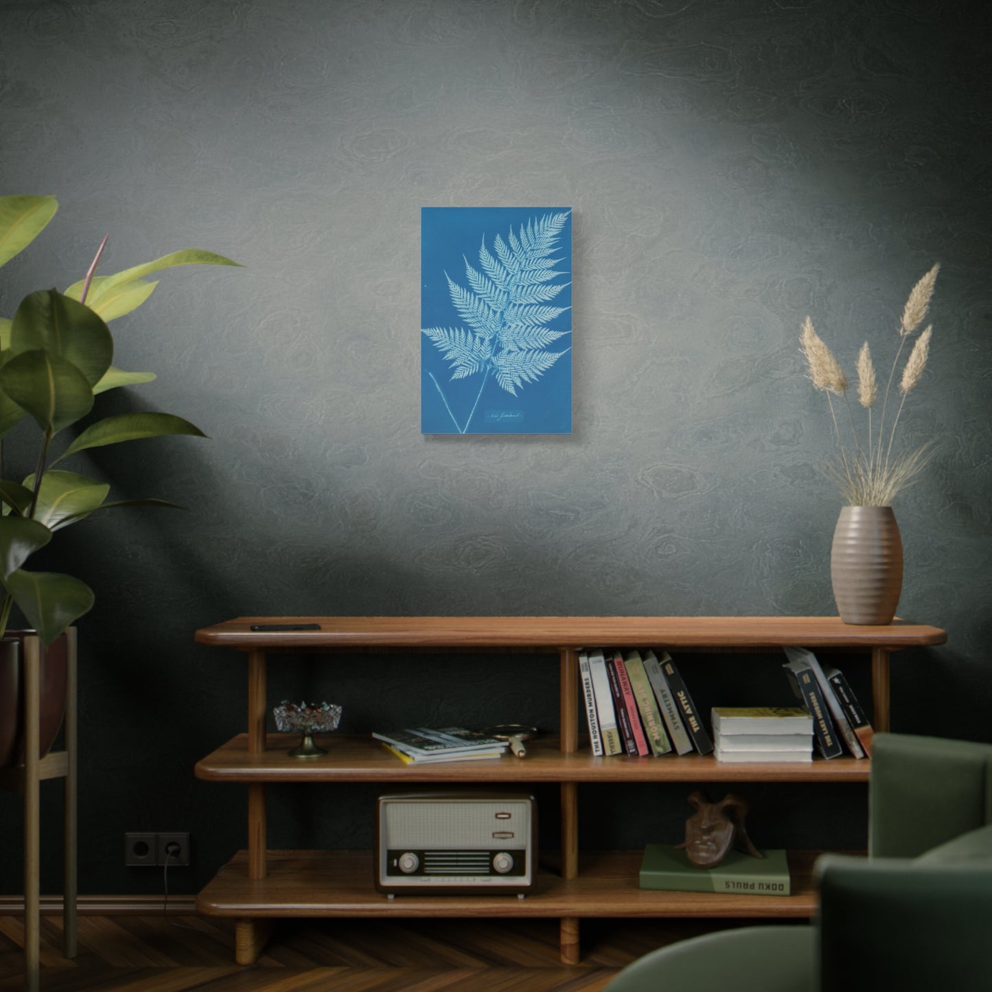 New Zealand Fern Cyanotype - Anna Atkins - Stretched Canvas Print