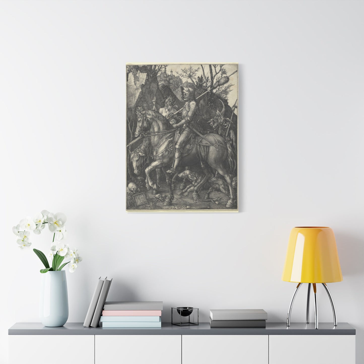 Knight, Death, and the Devil - Albrecht Dürer (1513) - Stretched Canvas Print