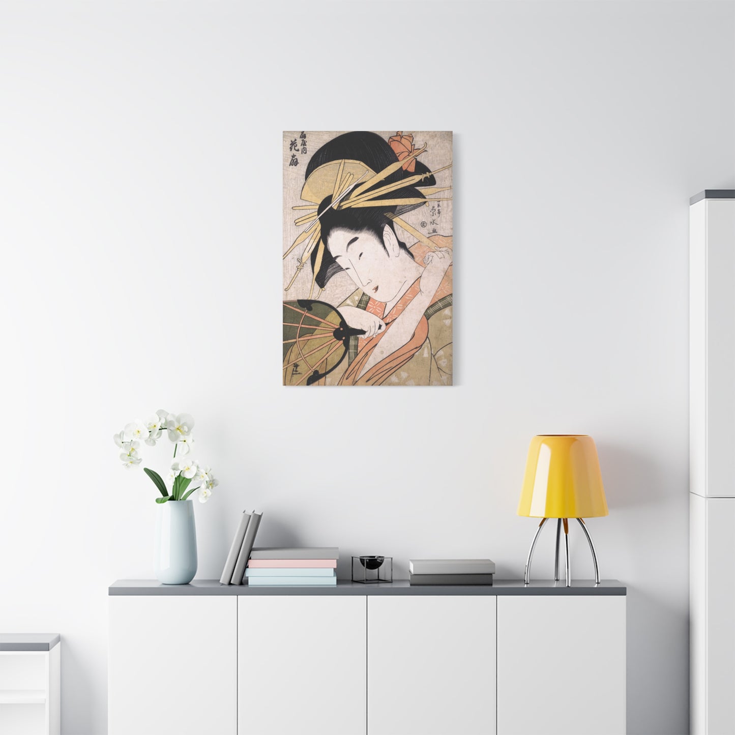 The Courtesan Hanaogi of Ogiya - Ichirakutei Eisui - Stretched Canvas Print