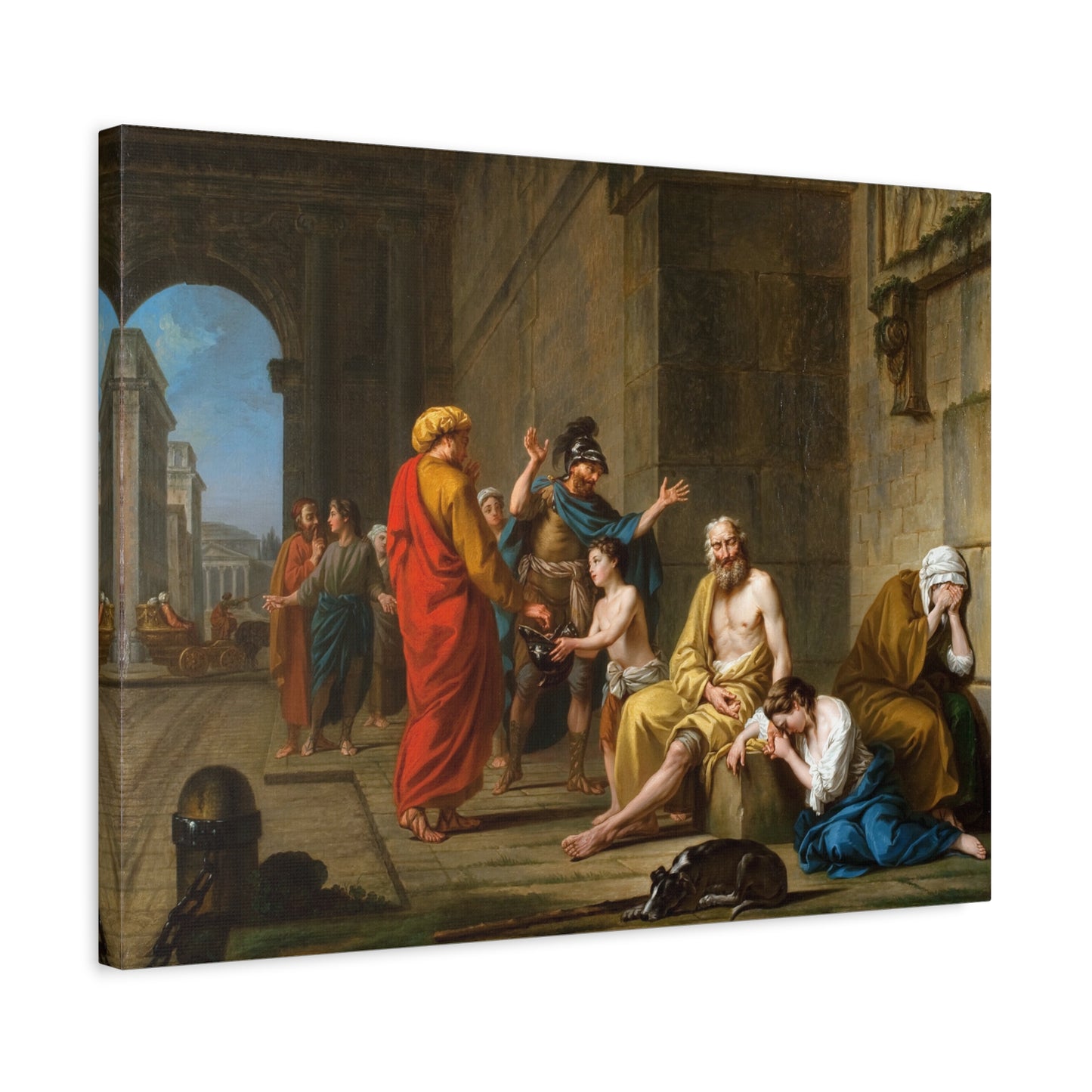 Belisarius Begging for Alms - Nicolas-René Jollain (1767) - Stretched Canvas Print