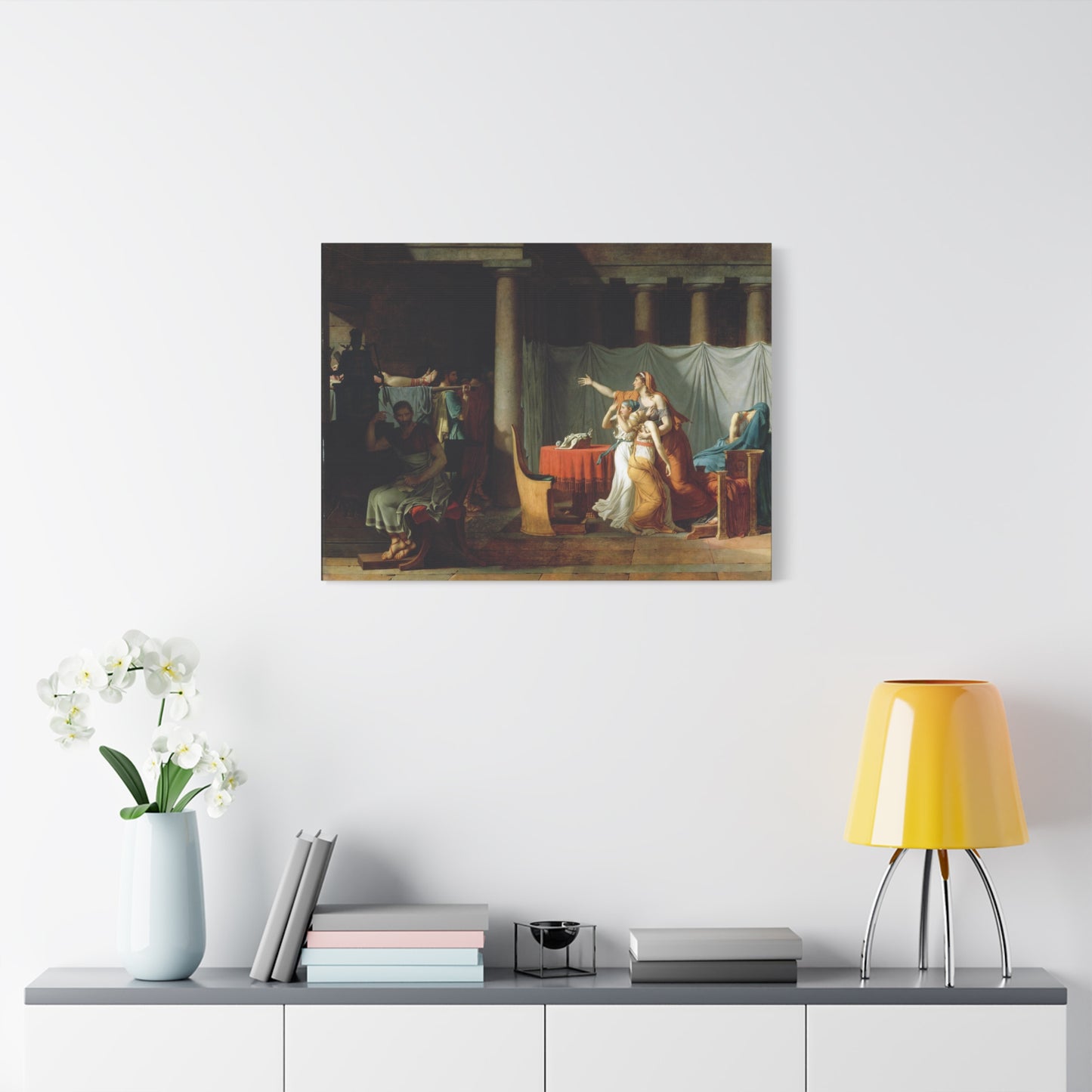 Lictors Bring Brutus the Bodies of His Sons - Jacques-Louis David (1789) - Stretched Canvas Print
