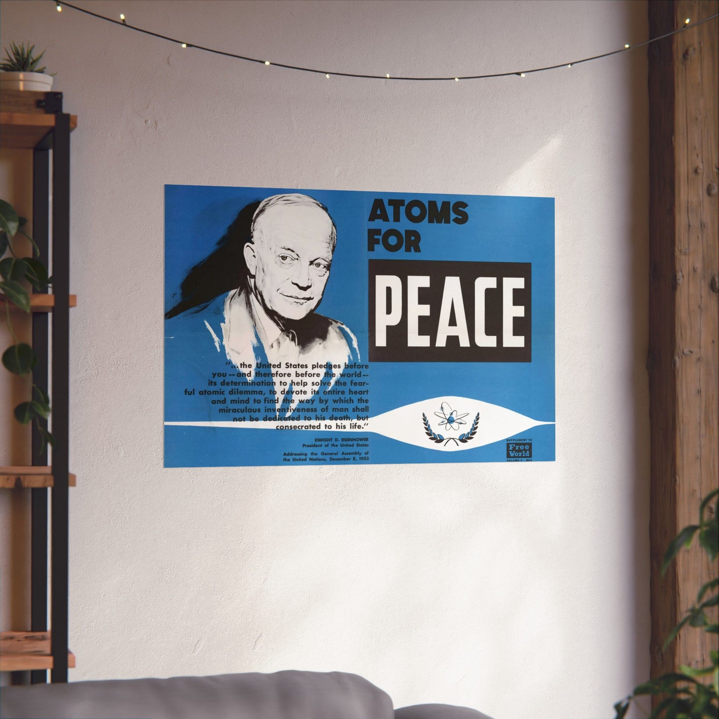 Atoms for Peace - 1950s Government Educational Art - Wall Poster Print