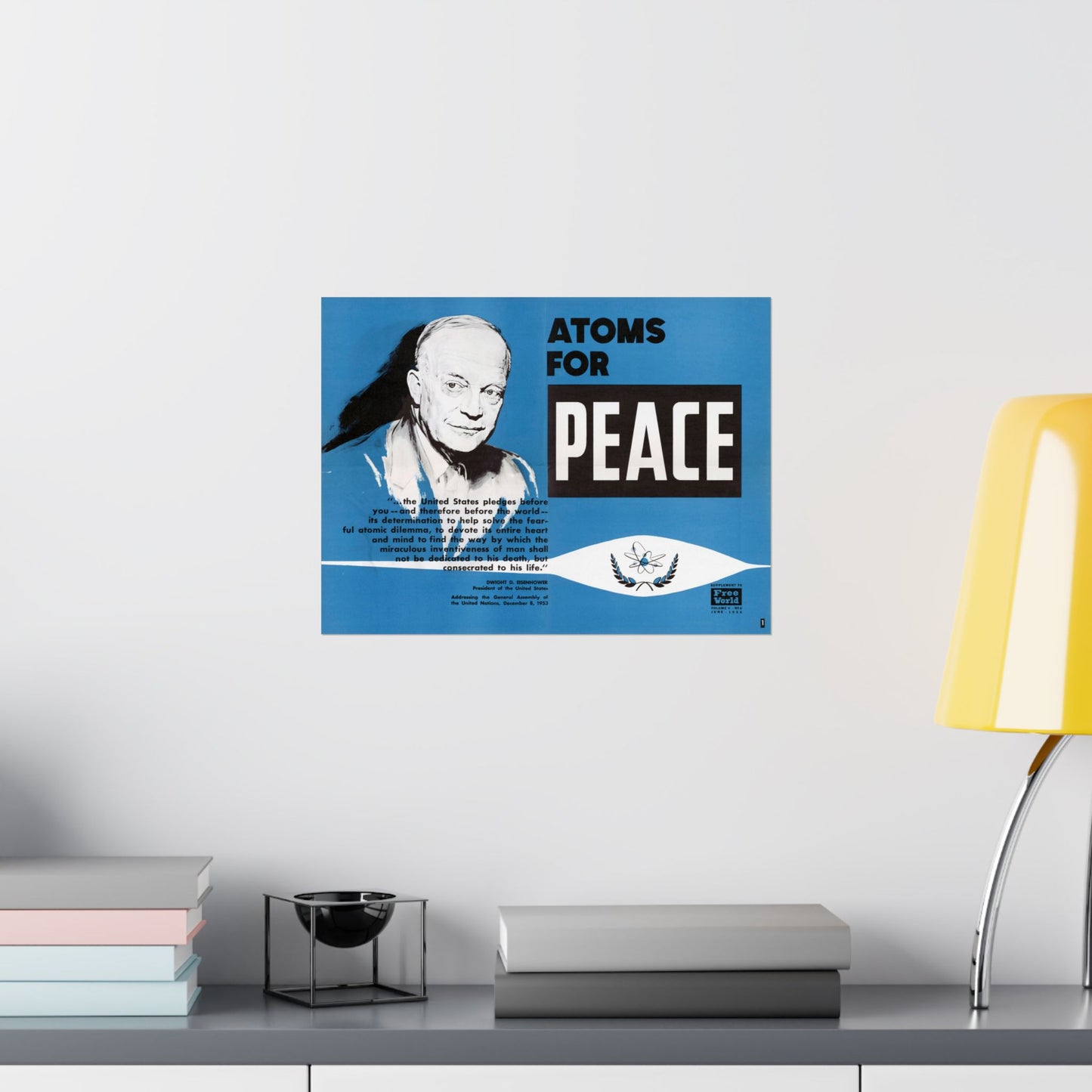Atoms for Peace - 1950s Government Educational Art - Wall Poster Print