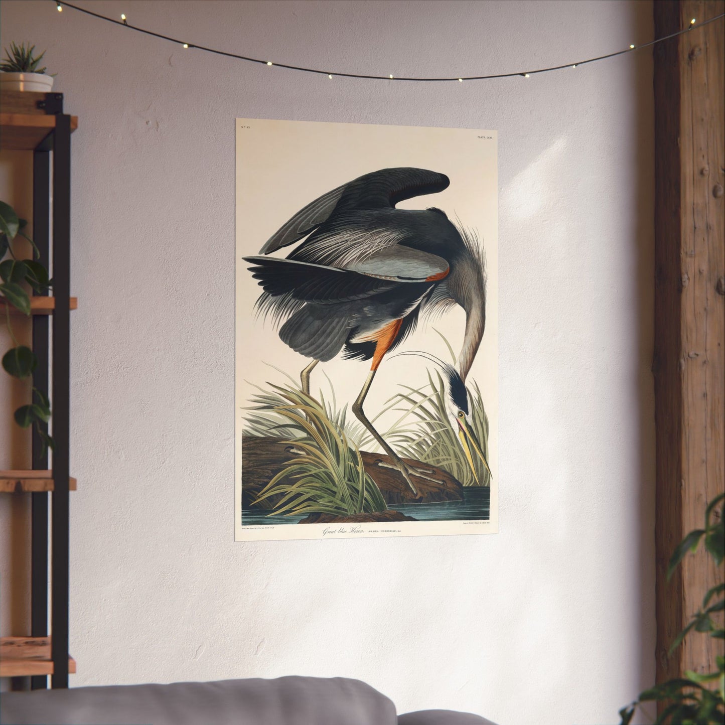 Great Blue Heron (Birds of America) - John James Audubon - Wall Poster Print
