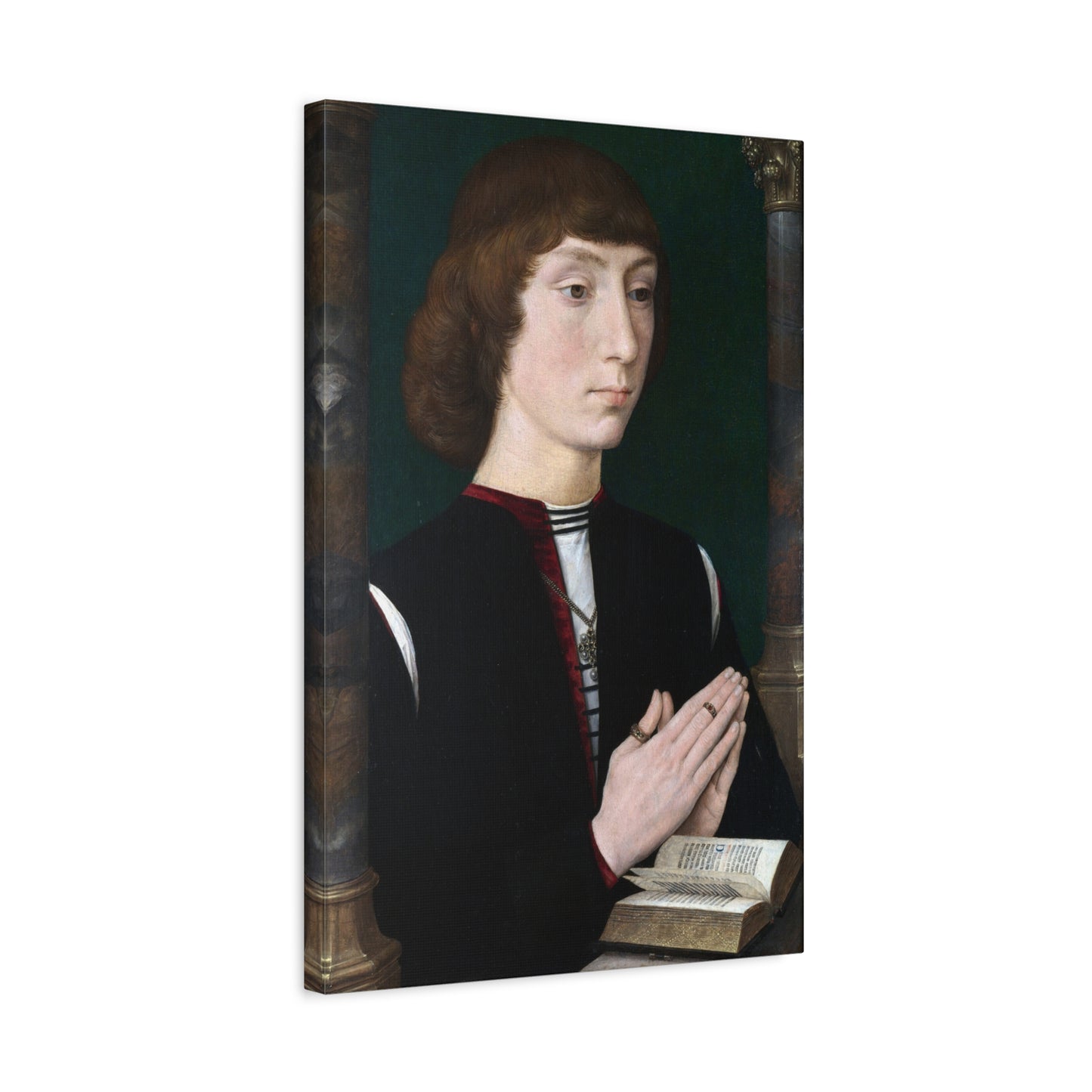 Portrait of a Young Man at Prayer - Hans Memling (c. 1485–1490) - Stretched Canvas Print