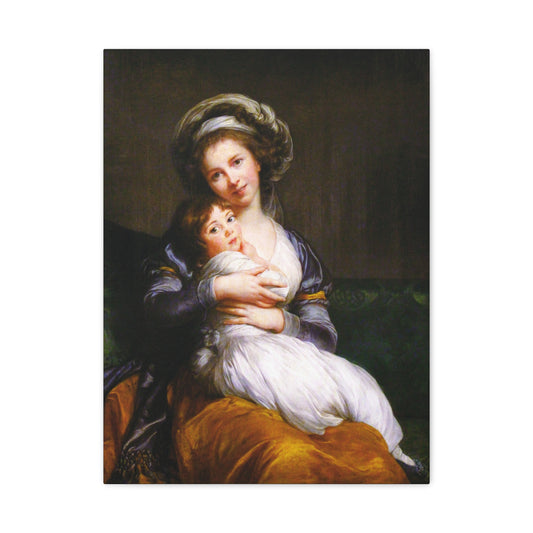 Self-Portrait with Julie (Maternal Tenderness) - Élisabeth Vigée Le Brun (1787) - Stretched Canvas Print