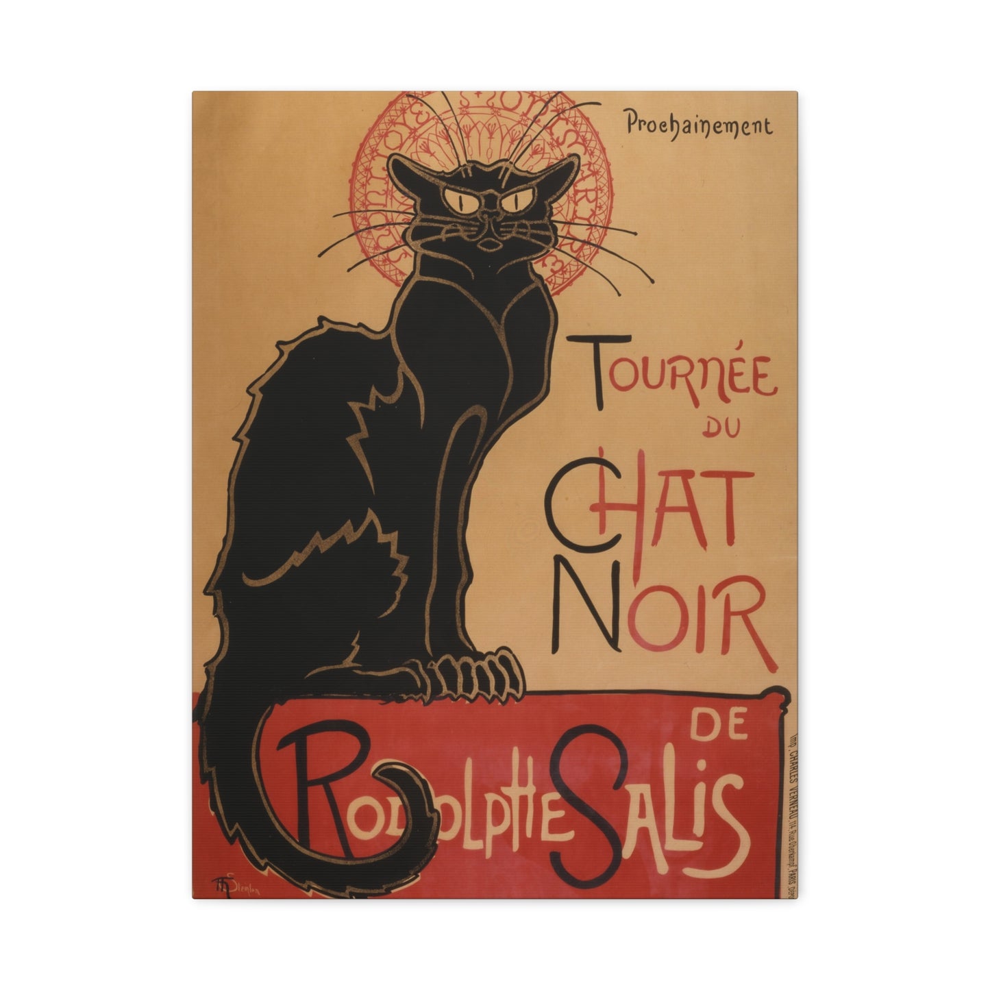 Le Chat Noir - Théophile Steinlen (1896) - Stretched Canvas Print