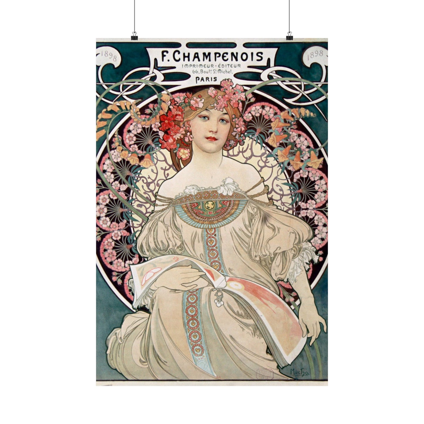 Rêveur - F. Champenois, Imprimeur-Éditeur - Alphonse Mucha (1897) - Wall Poster Print