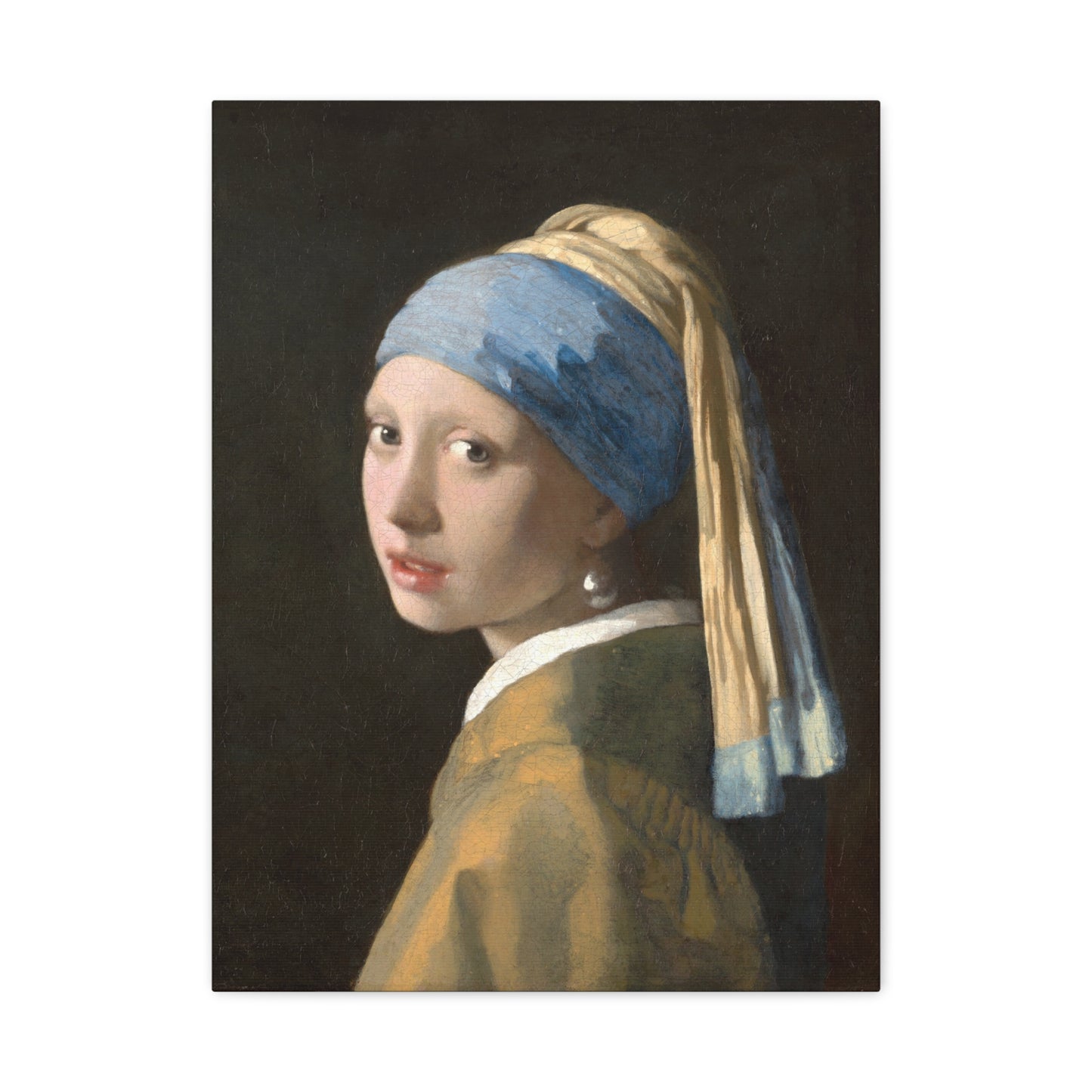 Girl with a Pearl Earring - Johannes Vermeer (c. 1665) - Stretched Canvas Print