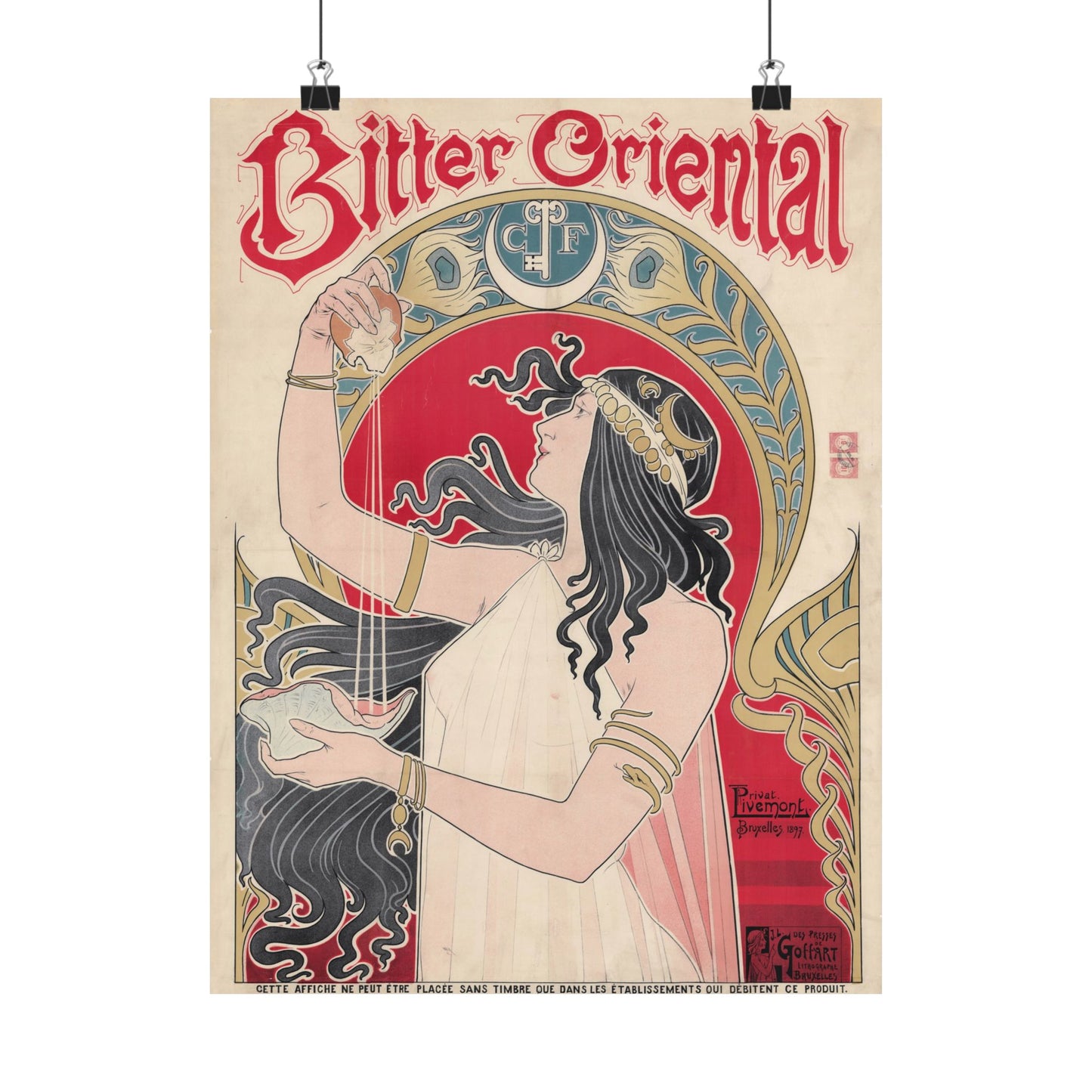 Bitter Oriental Ad - Henri Privat-Livemont (1897) - Wall Poster Print