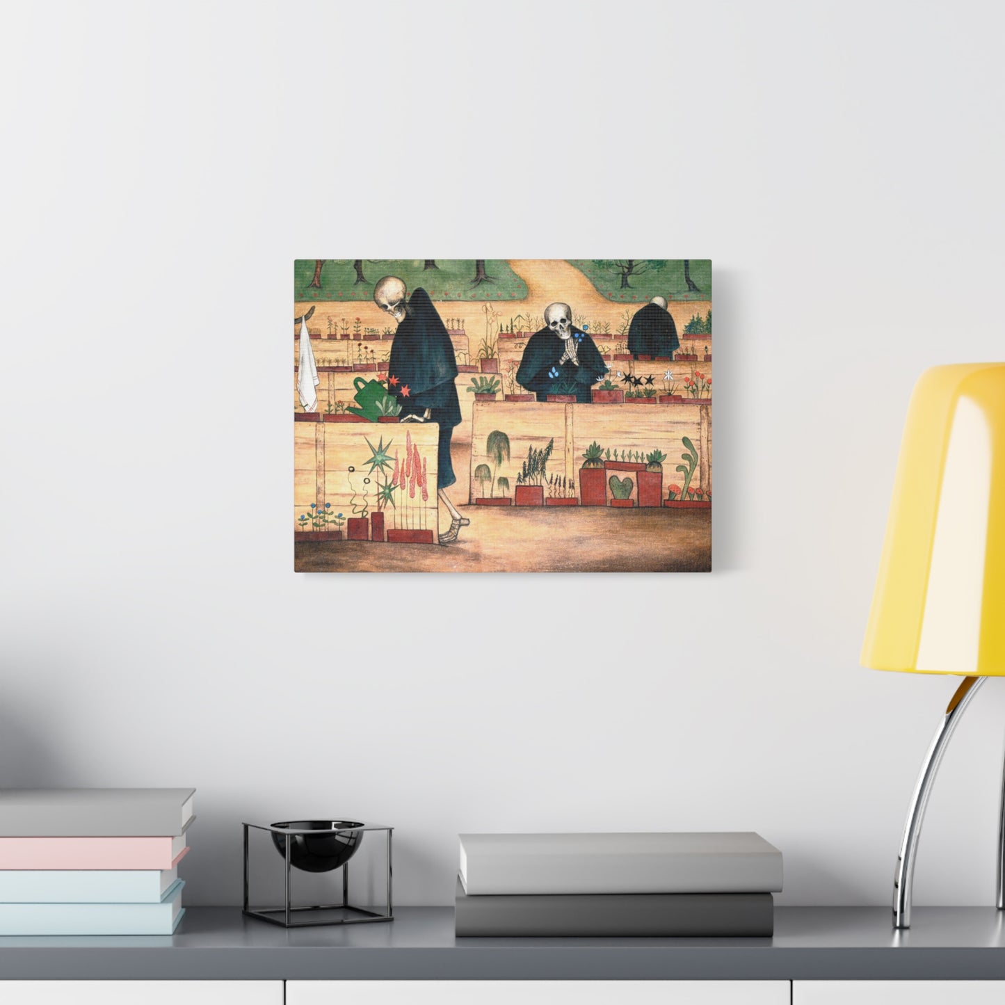 Garden of Death fresco at Tampere Cathedral - Hugo Simberg (1906) - Stretched Canvas Print