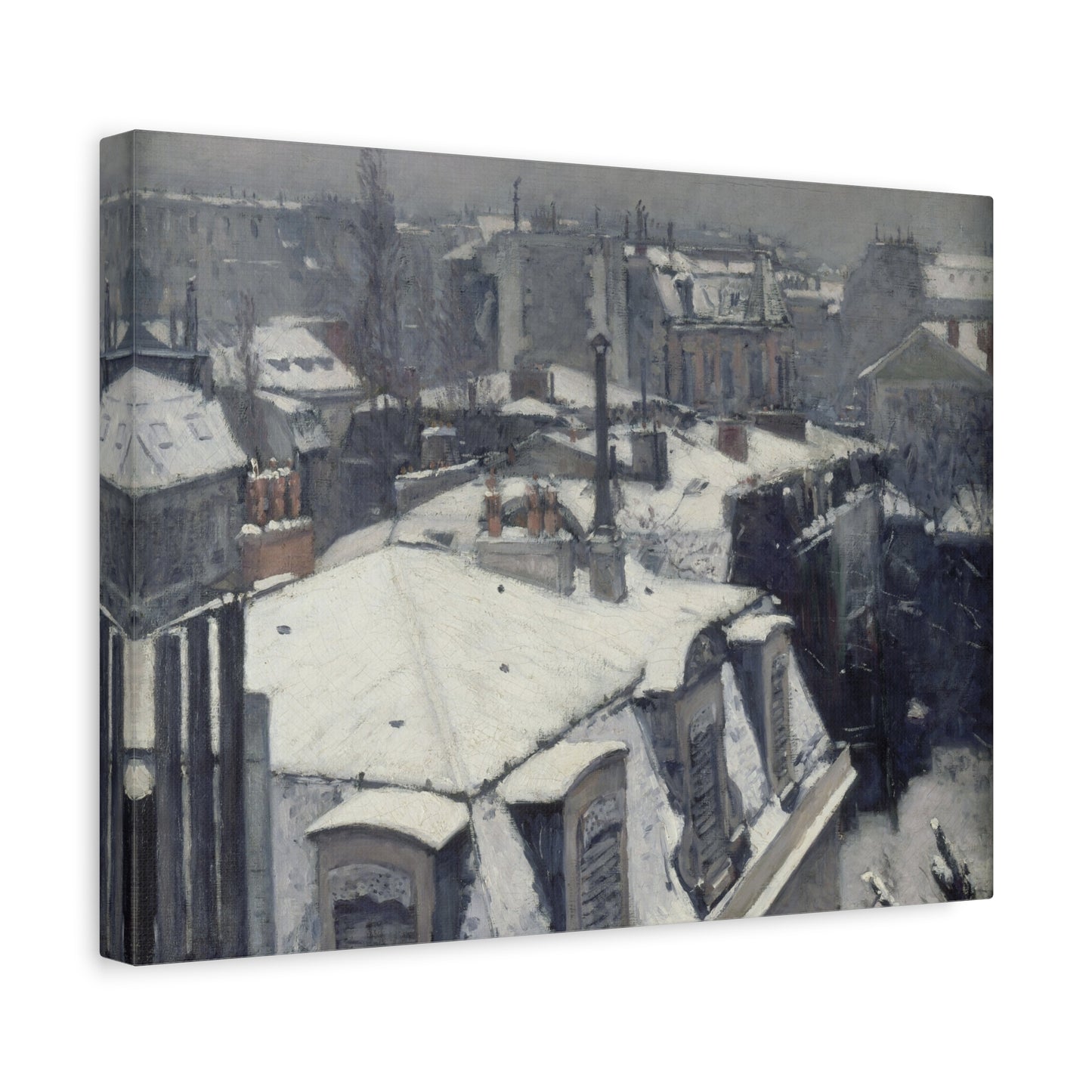 Vue de toits (Effet de neige) - Gustave Caillebotte (1878-79) - Stretched Canvas Print