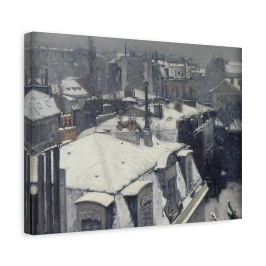 Vue de toits (Effet de neige) - Gustave Caillebotte (1878-79) - Stretched Canvas Print