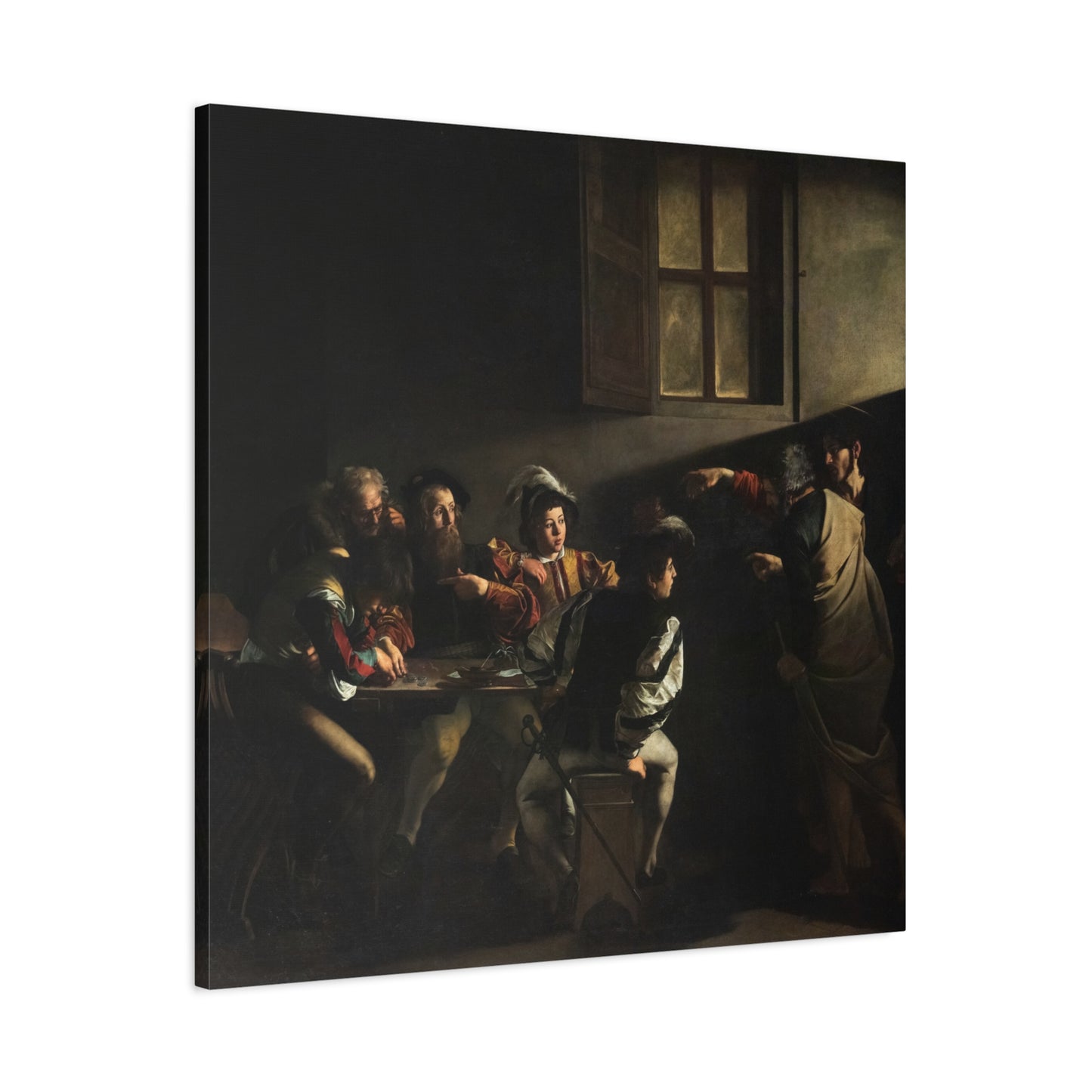 The Calling of Saint Matthew - Caravaggio (1599-1600) - Stretched Canvas Print