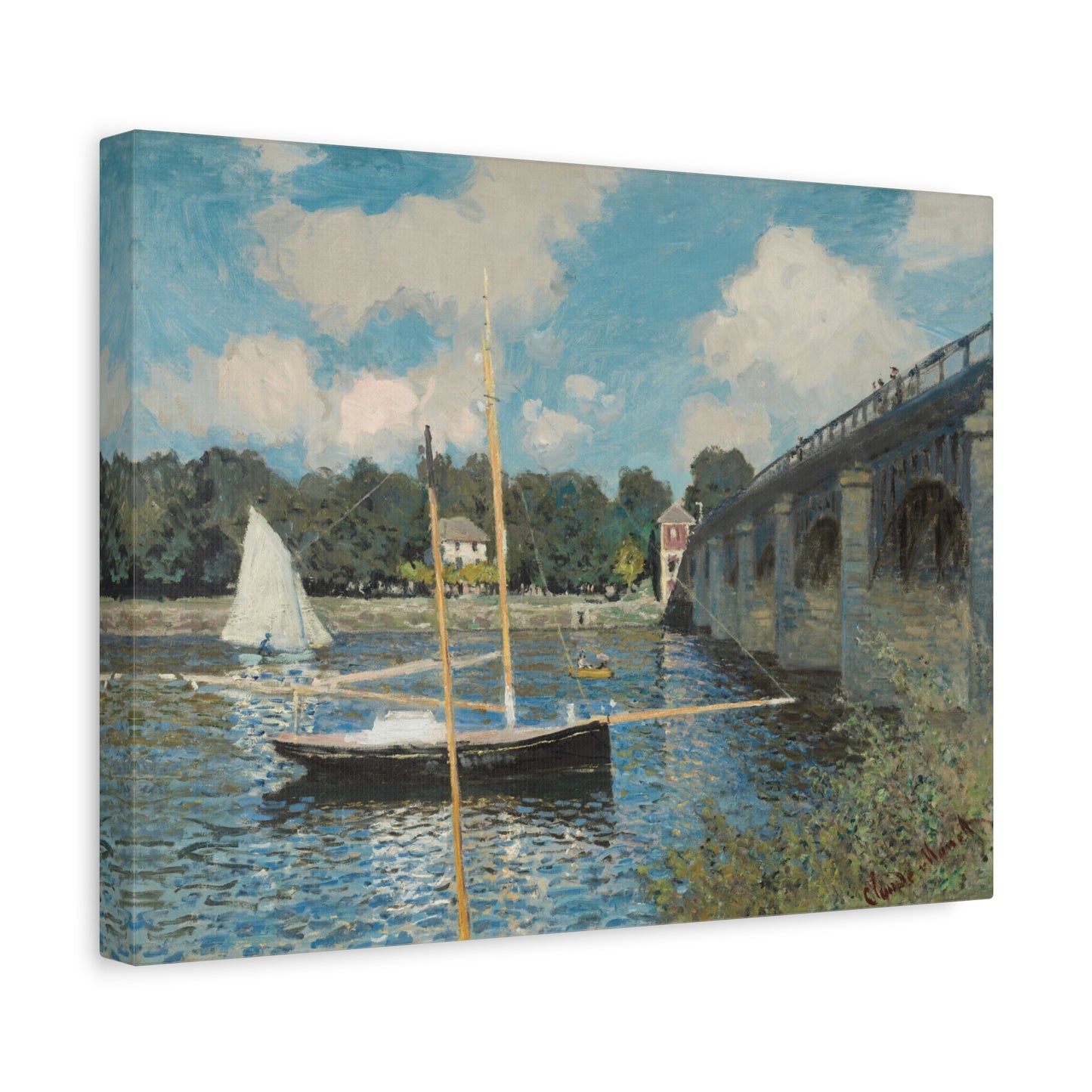 The Bridge at Argenteuil - Claude Monet (1874) - Stretched Canvas Print