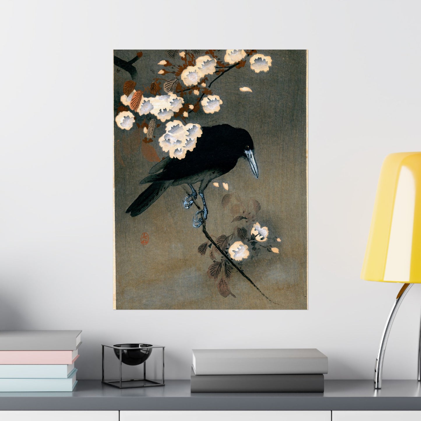 Crow and Blossom - Ohara Koson - Wall Poster Print