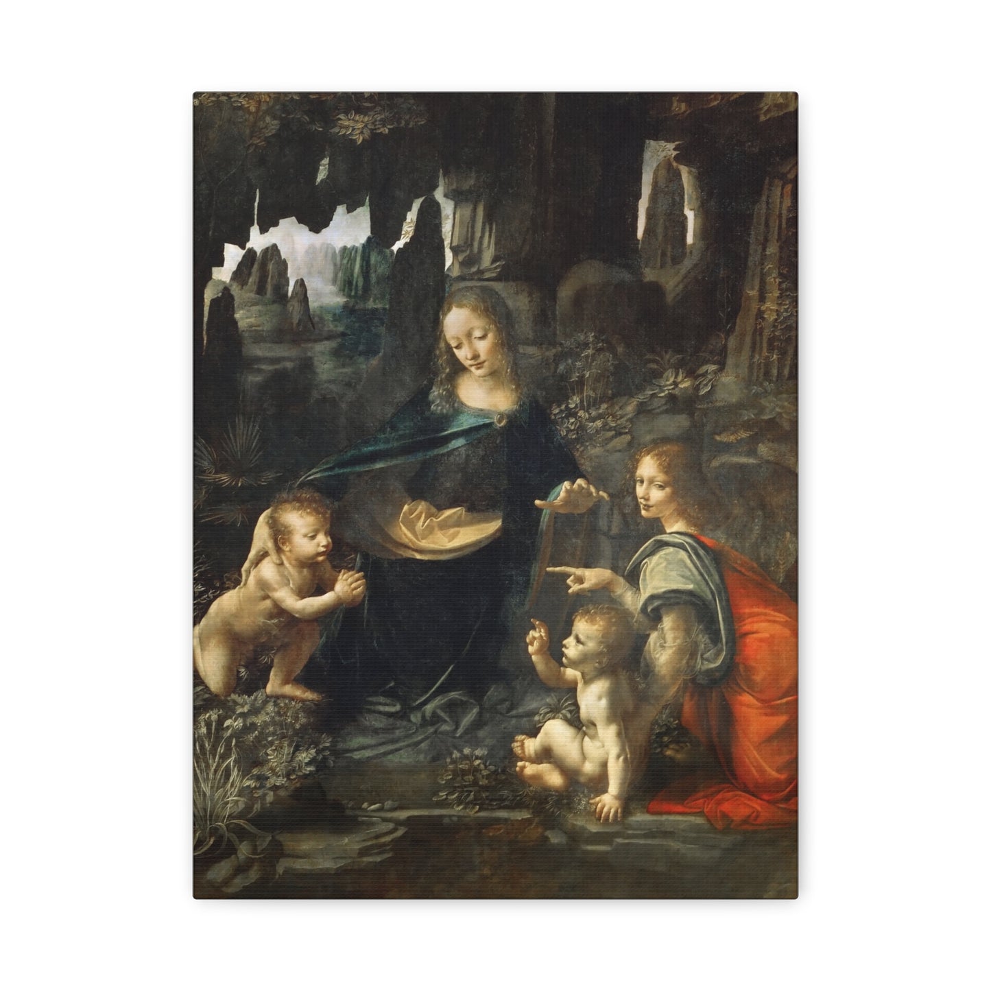 Virgin of the Rocks - Leonardo da Vinci (c. 1483-1486) - Stretched Canvas Print