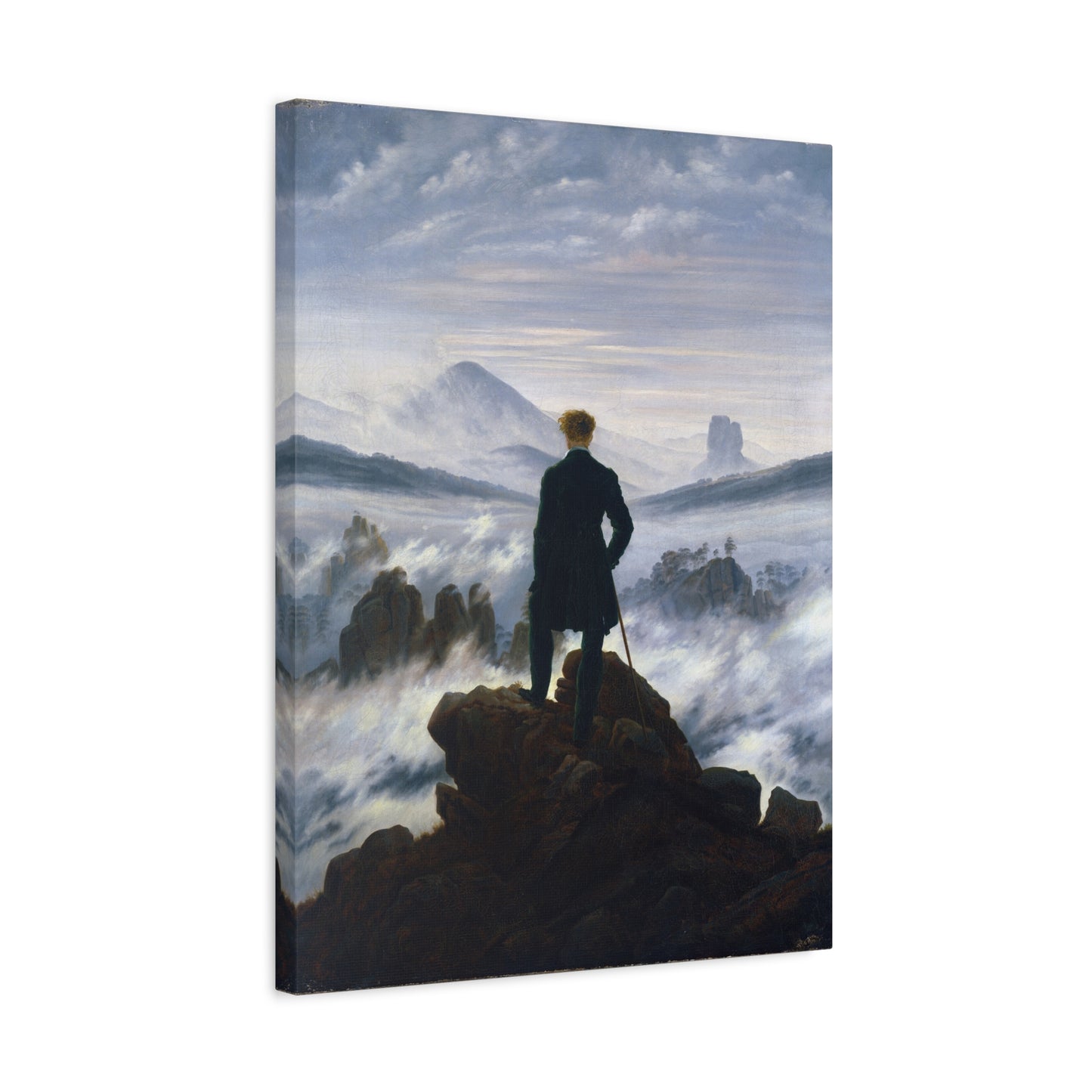 The Wanderer Above the Sea of Fog - Caspar David Friedrich (1818) - Stretched Canvas Print