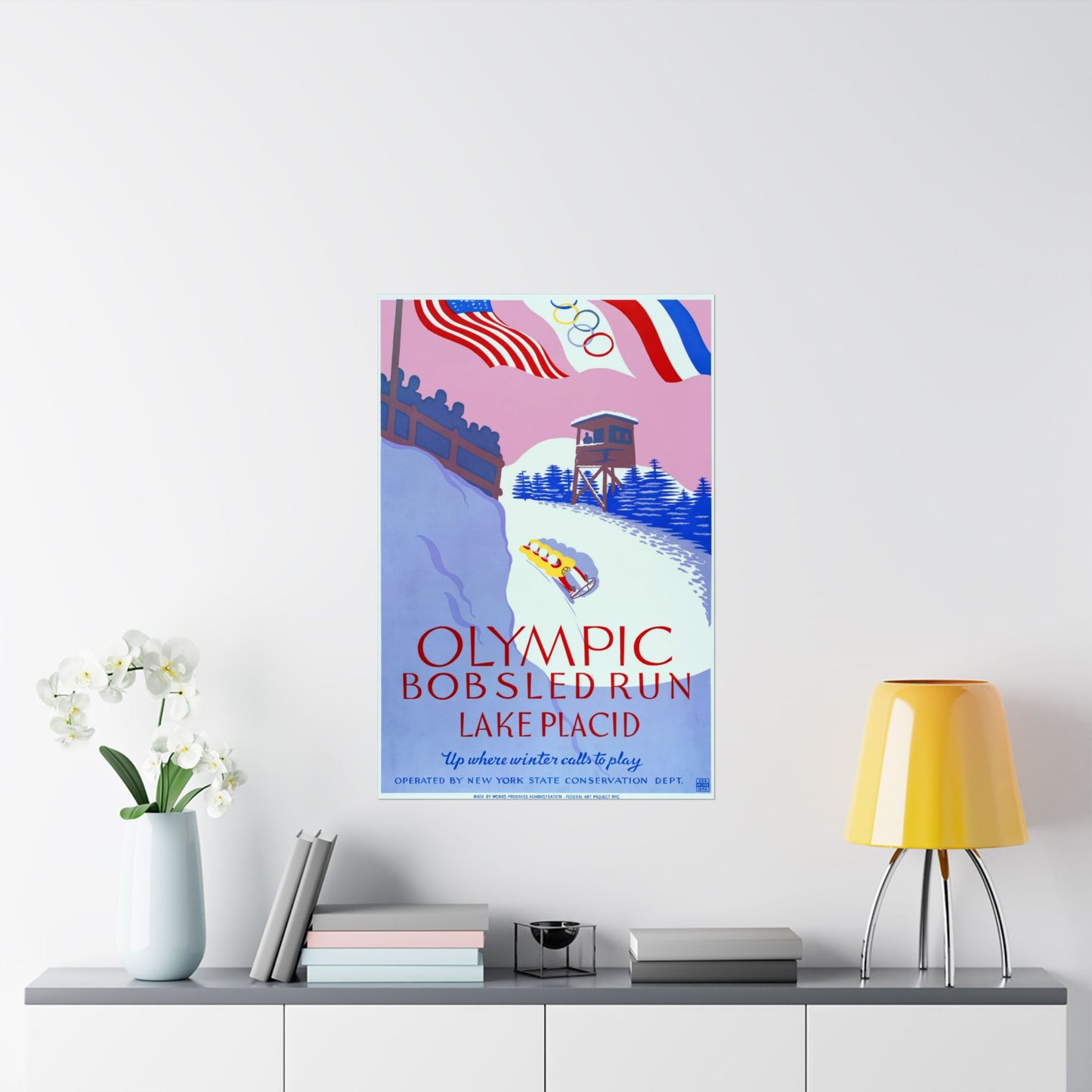 Lake Placid Olympic Bobsled Run - WPA poster (c. 1937) - Wall Poster Print