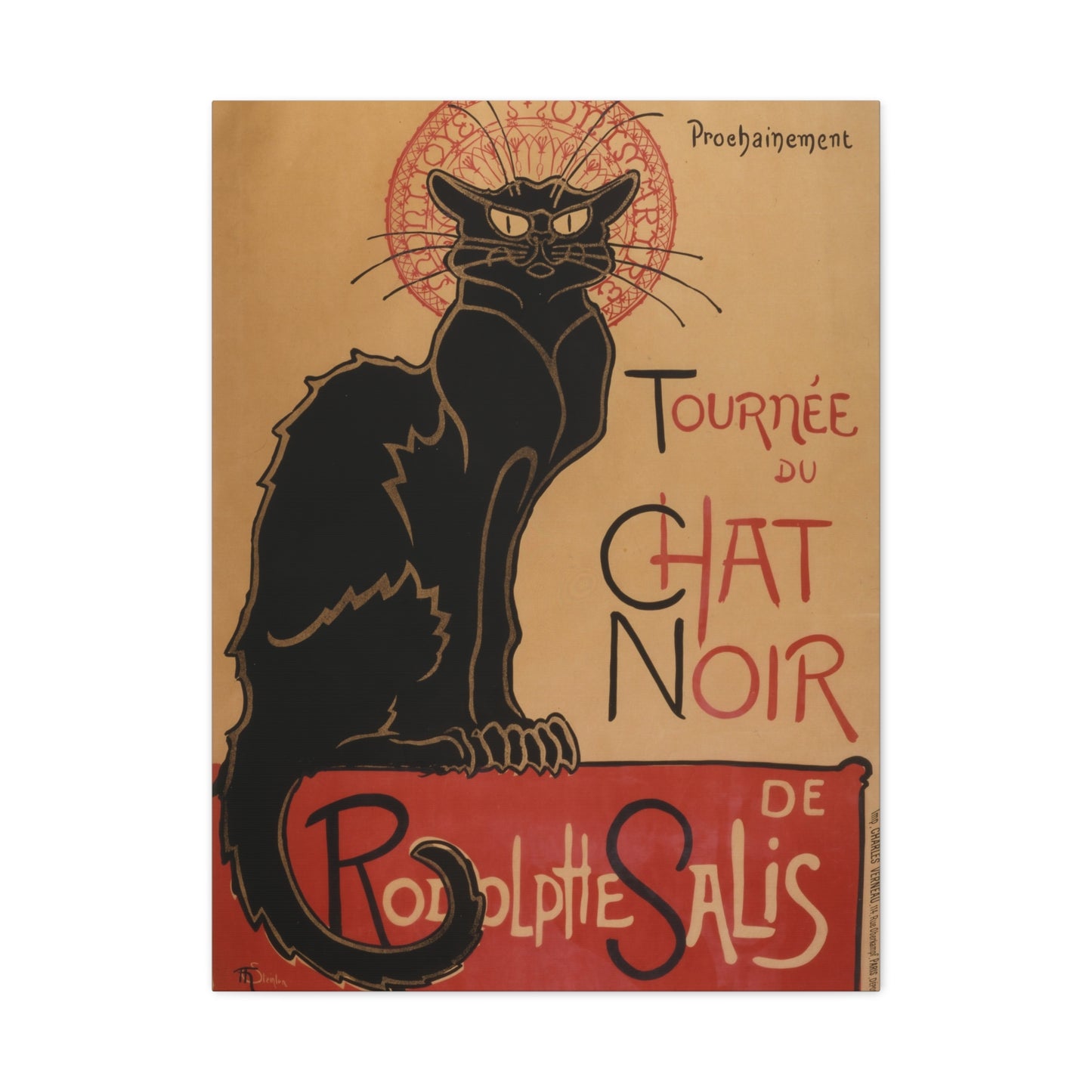 Le Chat Noir - Théophile Steinlen (1896) - Stretched Canvas Print