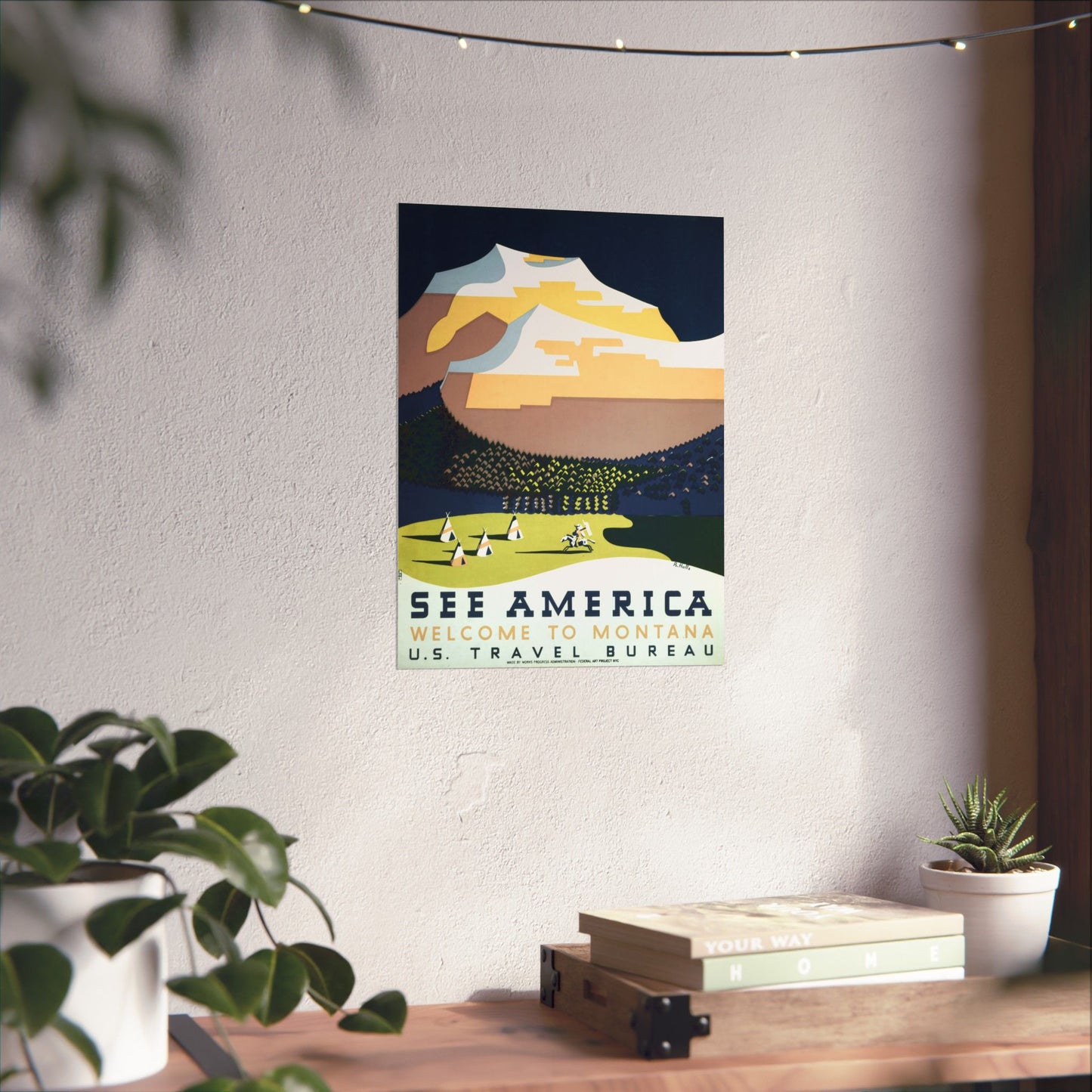 See America - Welcome to Montana WPA Poster - U.S. Travel Bureau (c. 1930s) - Wall Poster Print