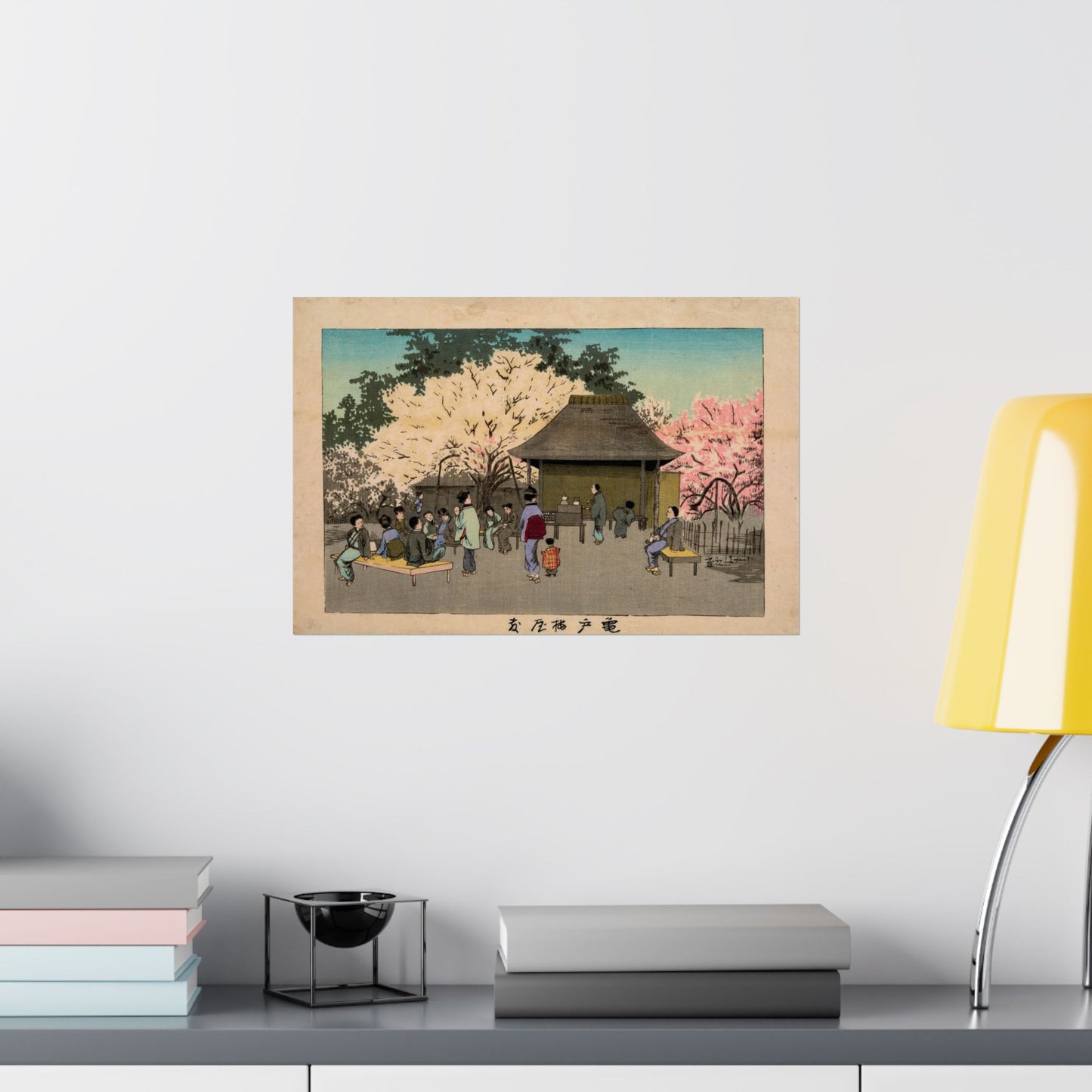 Plum Garden at Kameido - Kobayashi Kiyochika - Wall Poster Print
