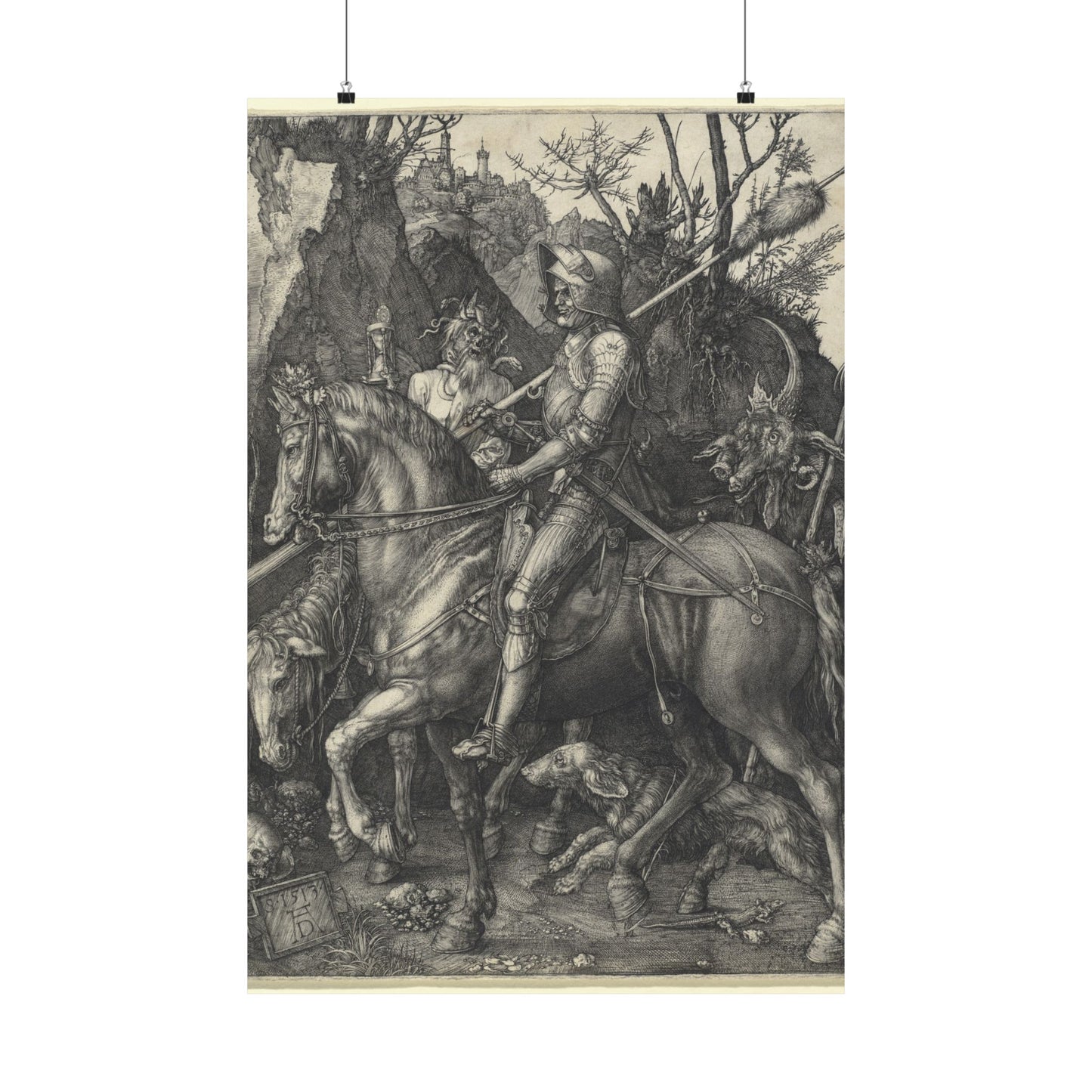 Knight, Death, and the Devil - Albrecht Dürer (1513) - Wall Poster Print