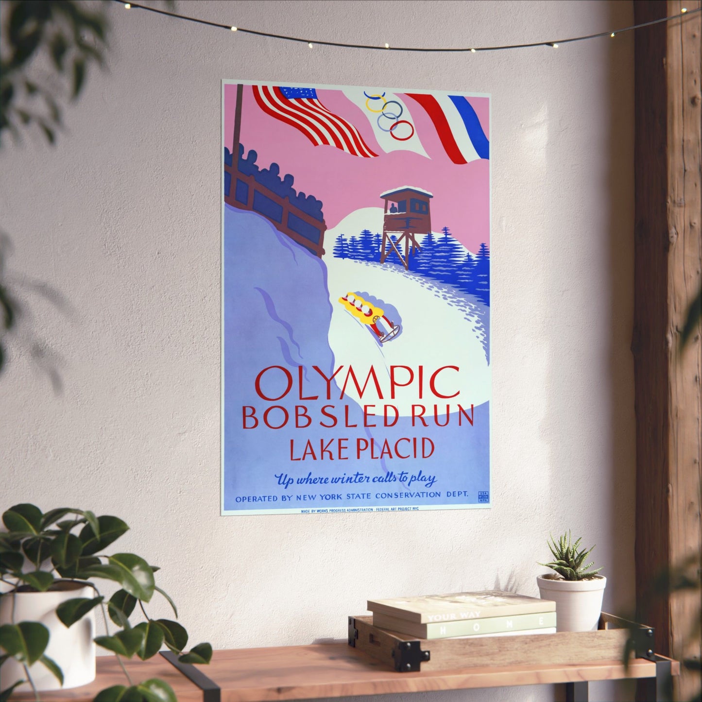 Lake Placid Olympic Bobsled Run - WPA poster (c. 1937) - Wall Poster Print