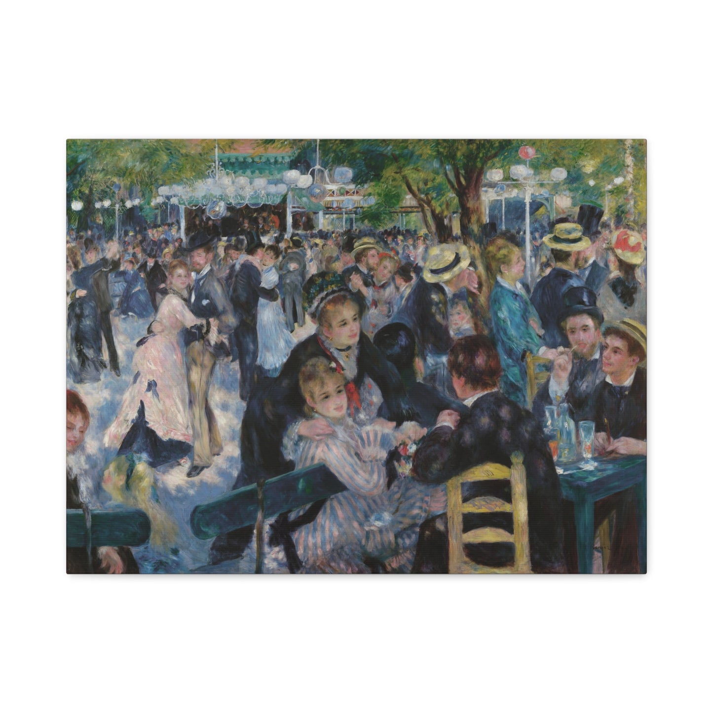 Dance at Le Moulin de la Galette (Bal du Moulin de la Galette) - Pierre-Auguste Renoir (1876) - Stretched Canvas Print