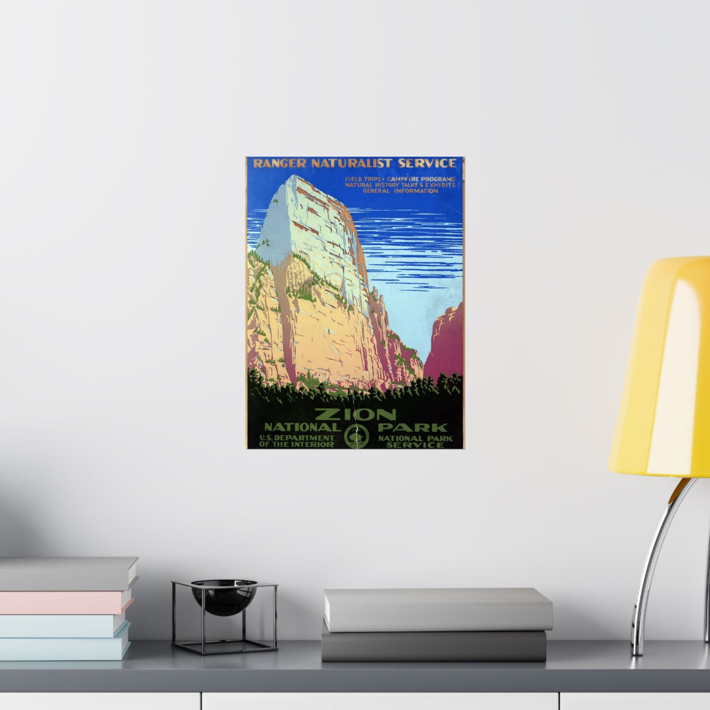 Zion National Park - WPA Travel Poster (c. 1938) - Wall Poster Print