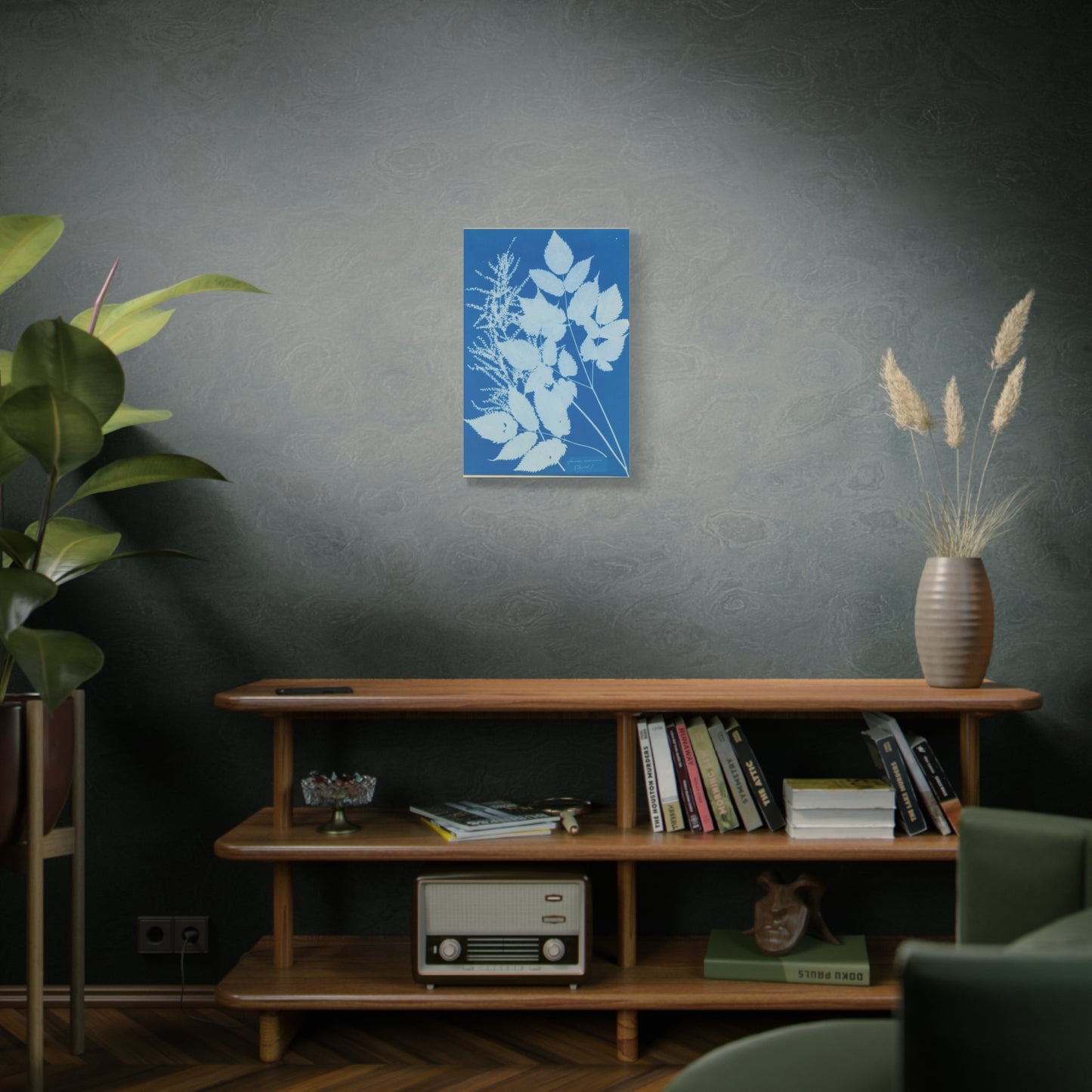 Spiraea Aruncus (Tyrol) Cyanotype - Anna Atkins - Stretched Canvas Print