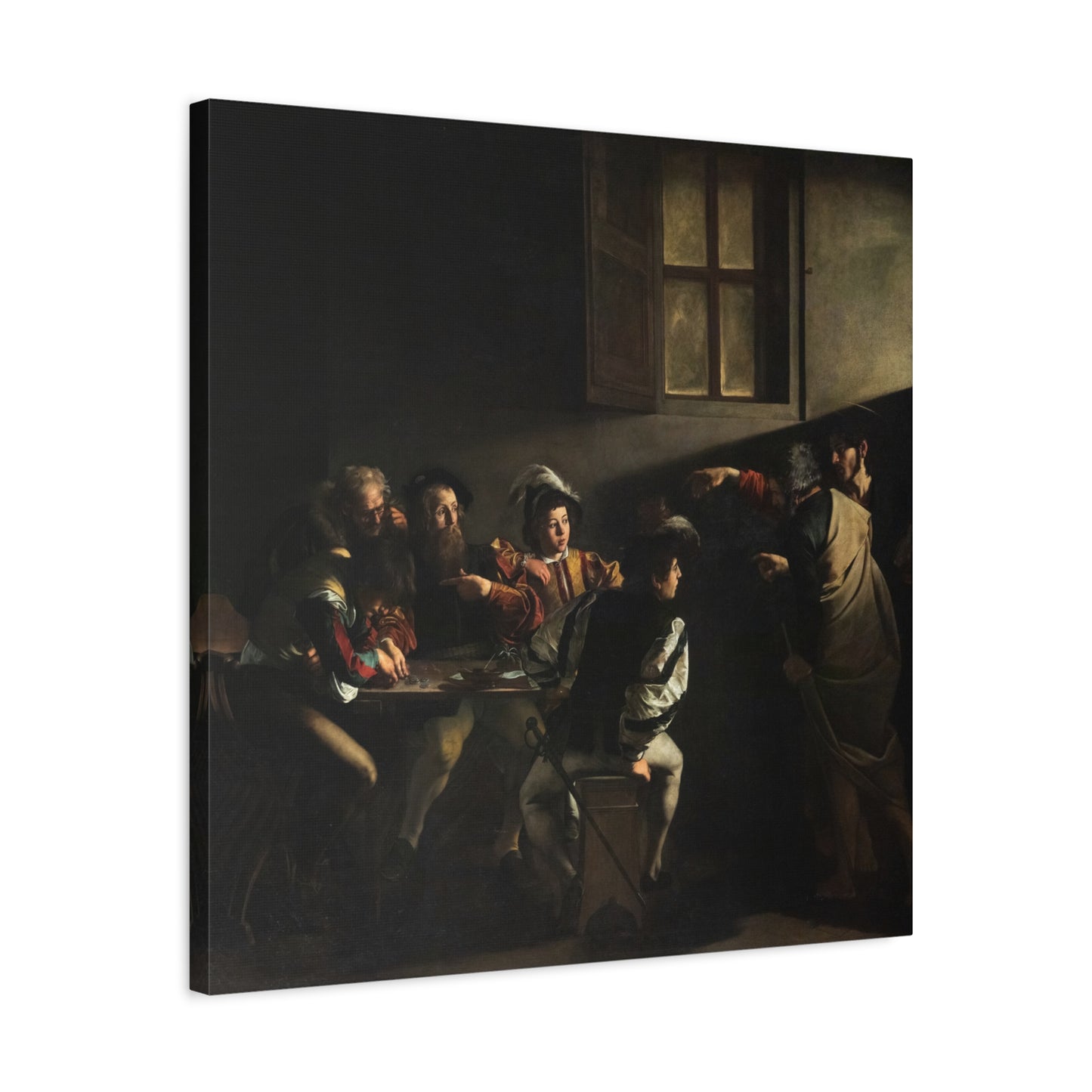 The Calling of Saint Matthew - Caravaggio (1599-1600) - Stretched Canvas Print