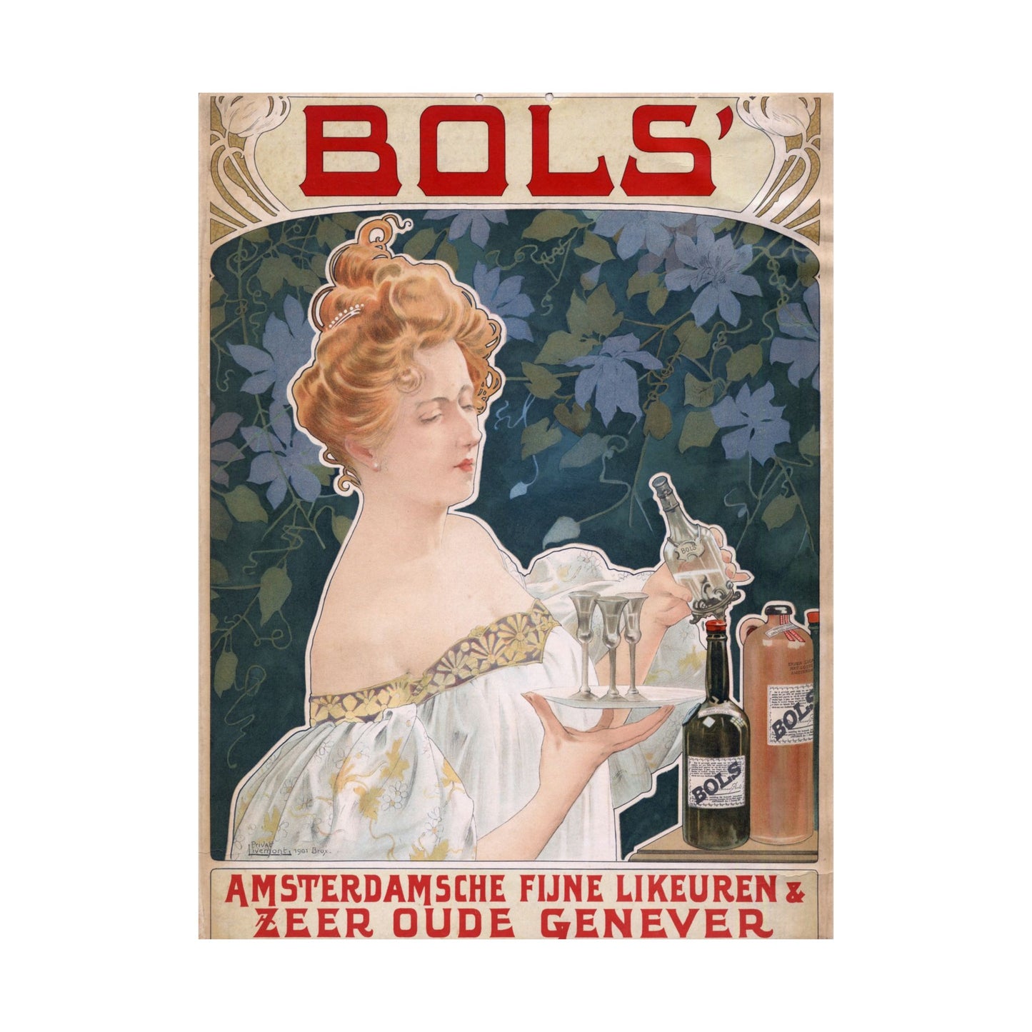 Bols' Amsterdamsche Fijne Likeuren - Henri Privat-Livemont (1901) - Wall Poster Print