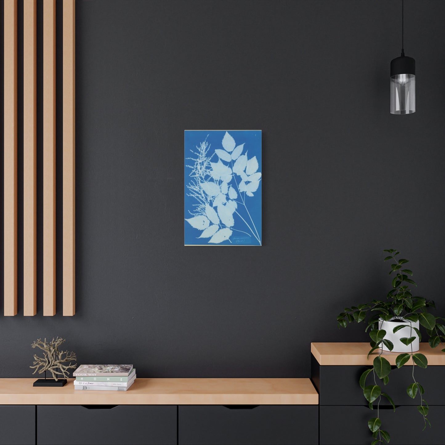 Spiraea Aruncus (Tyrol) Cyanotype - Anna Atkins - Stretched Canvas Print