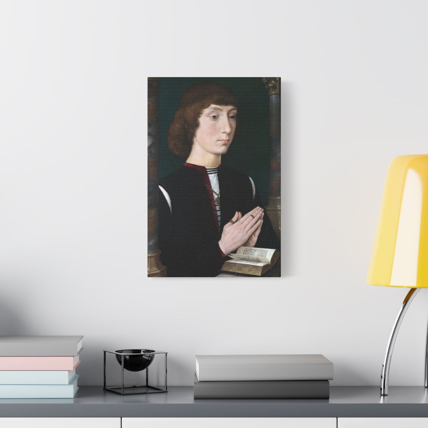 Portrait of a Young Man at Prayer - Hans Memling (c. 1485–1490) - Stretched Canvas Print