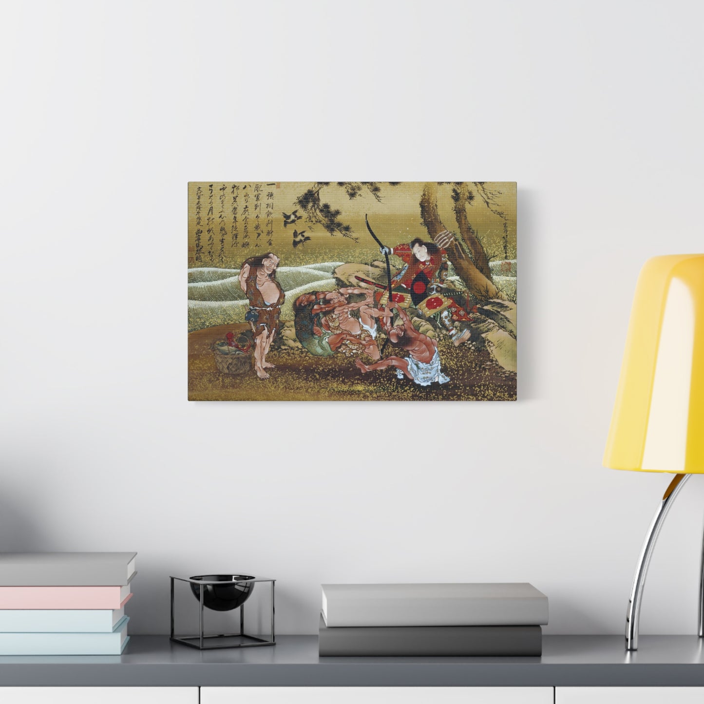 Tametomo and Inhabitants of Onoshima Island - Katsushika Hokusai - Stretched Canvas Print