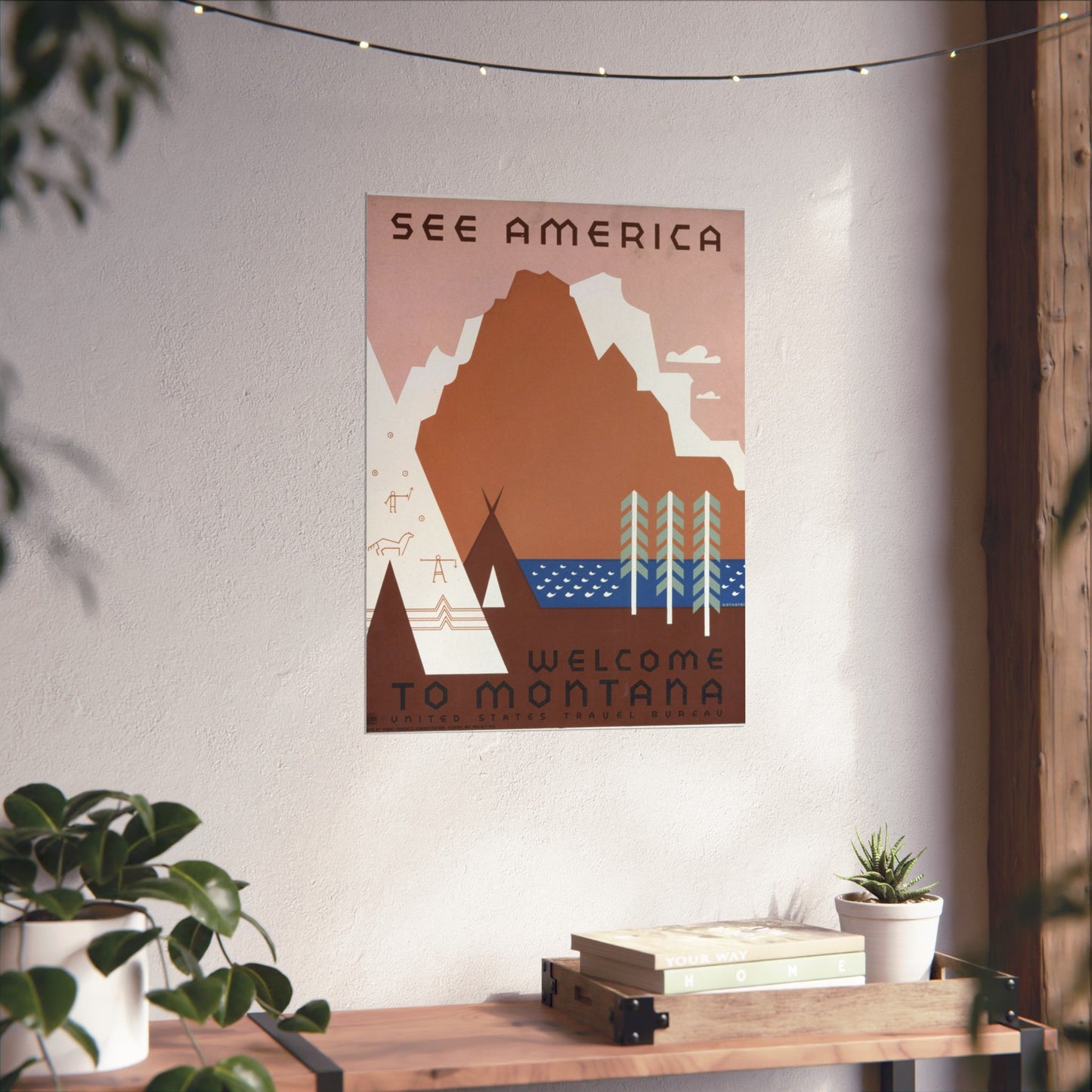 See America - Welcome to Montana WPA Poster - U.S. Travel Bureau - Wall Poster Print
