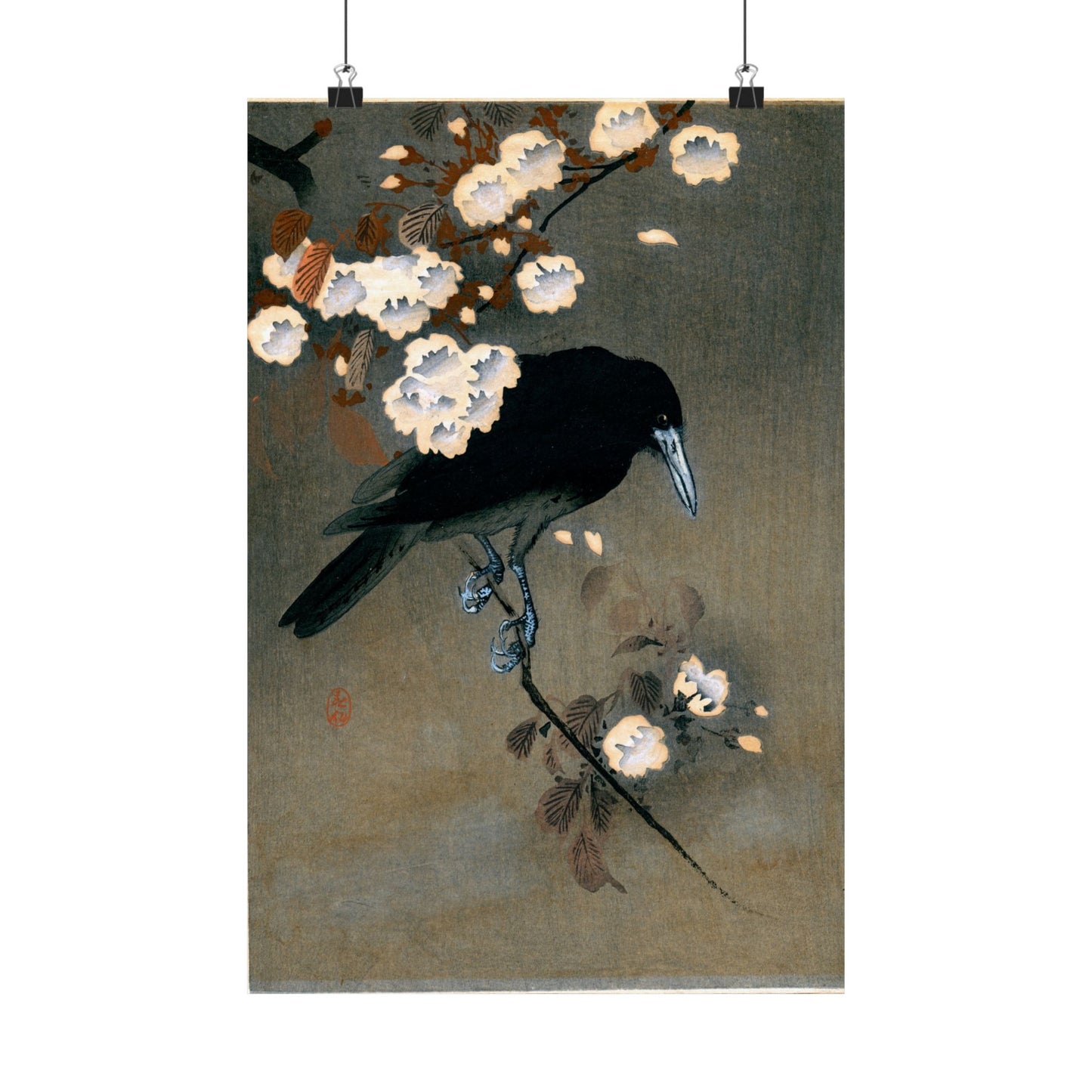 Crow and Blossom - Ohara Koson - Wall Poster Print