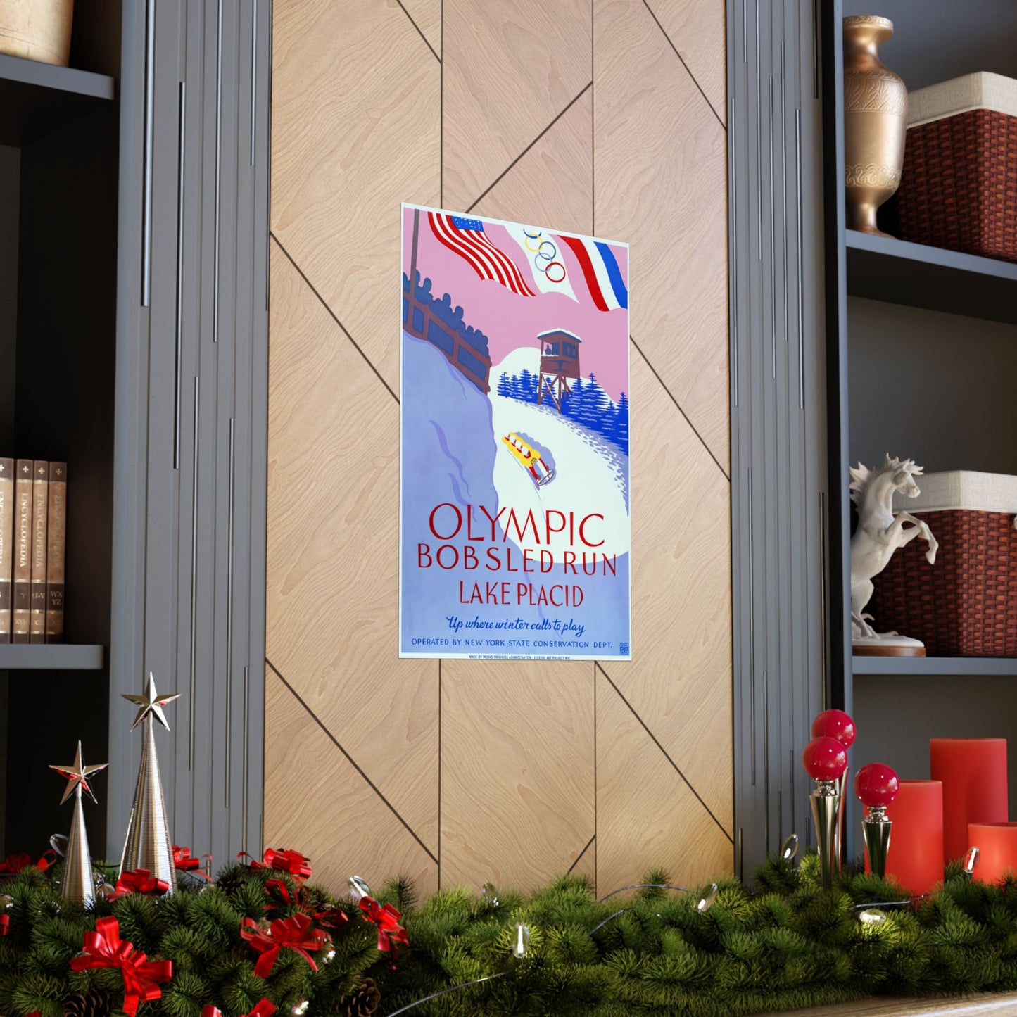 Lake Placid Olympic Bobsled Run - WPA poster (c. 1937) - Wall Poster Print