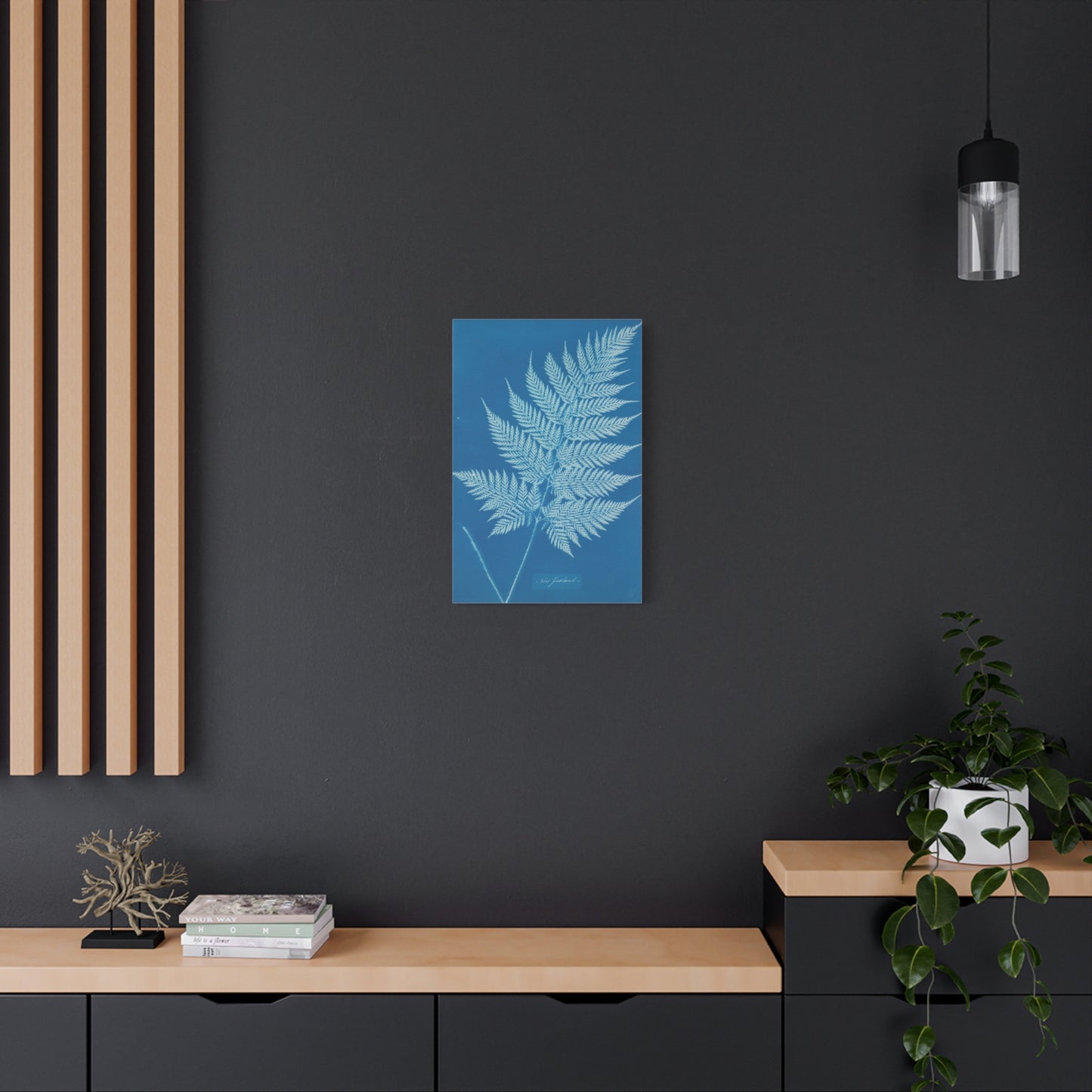 New Zealand Fern Cyanotype - Anna Atkins - Stretched Canvas Print